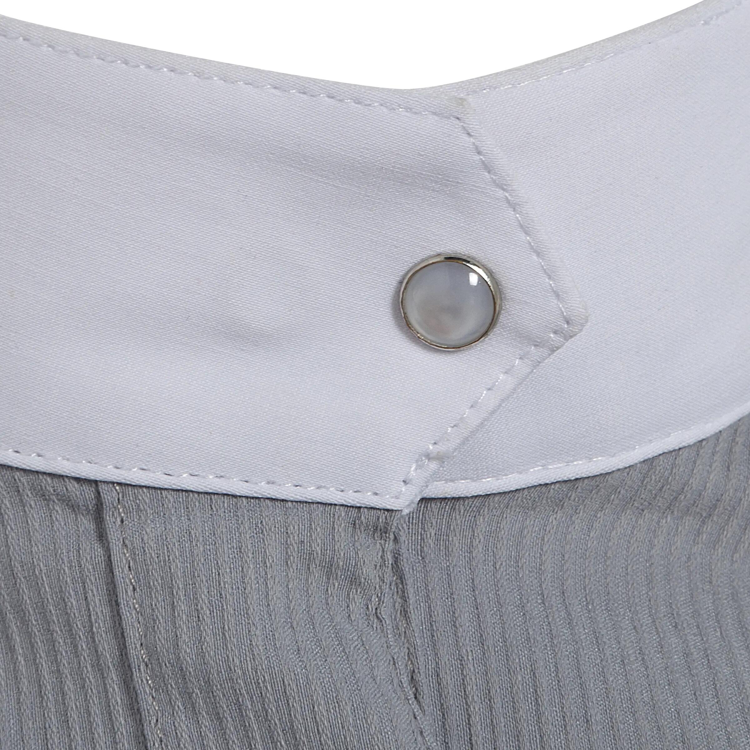 Women's Short-Sleeved Horse Riding Show Shirt - Grey/Silver 6/13