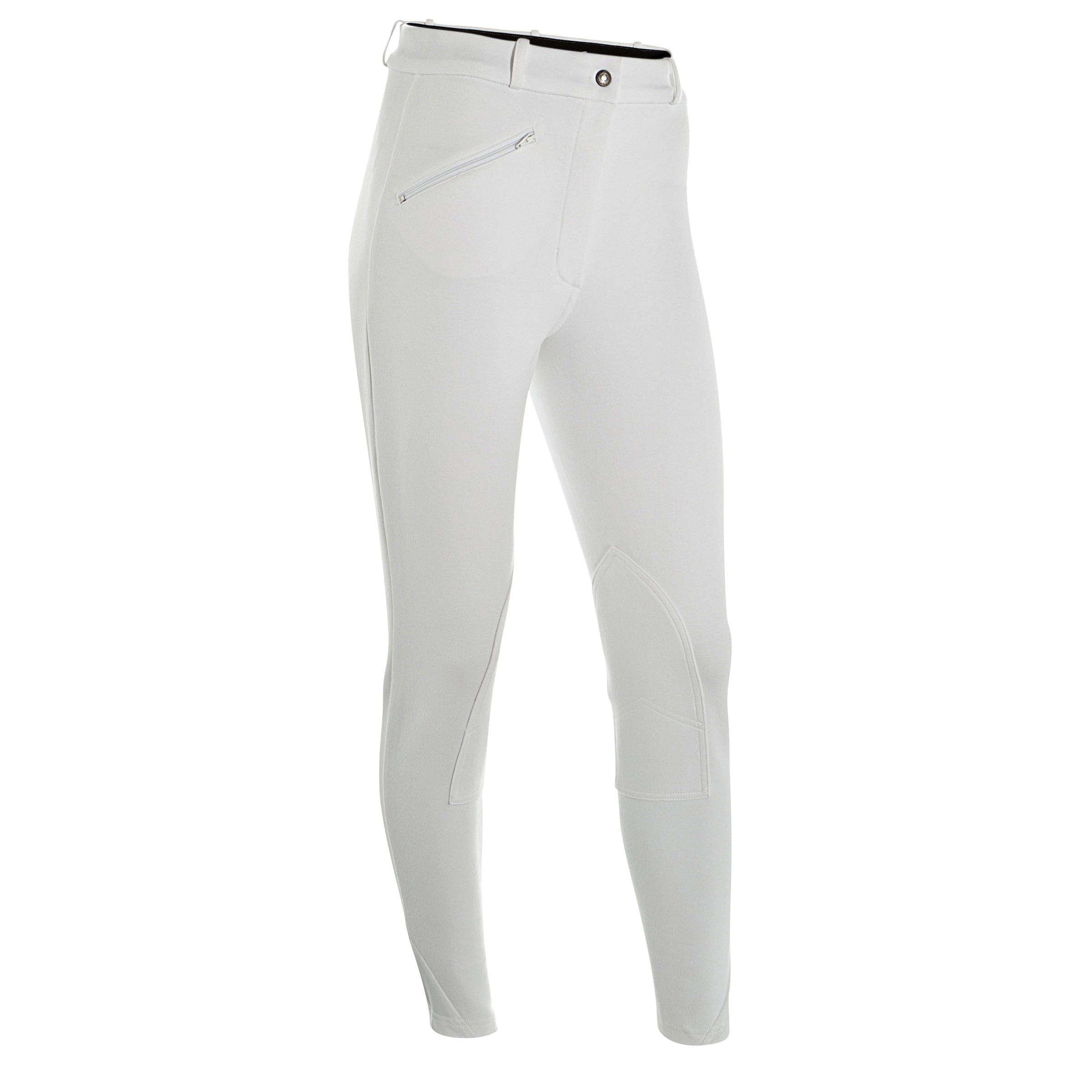 Pantalon de concours équitation Femme - 100 blanc pour les clubs et  collectivités