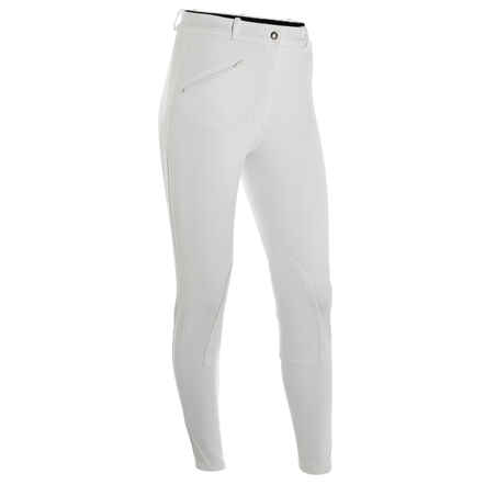 Pantalón Equitación Fouganza 100 mujer blanco competencia