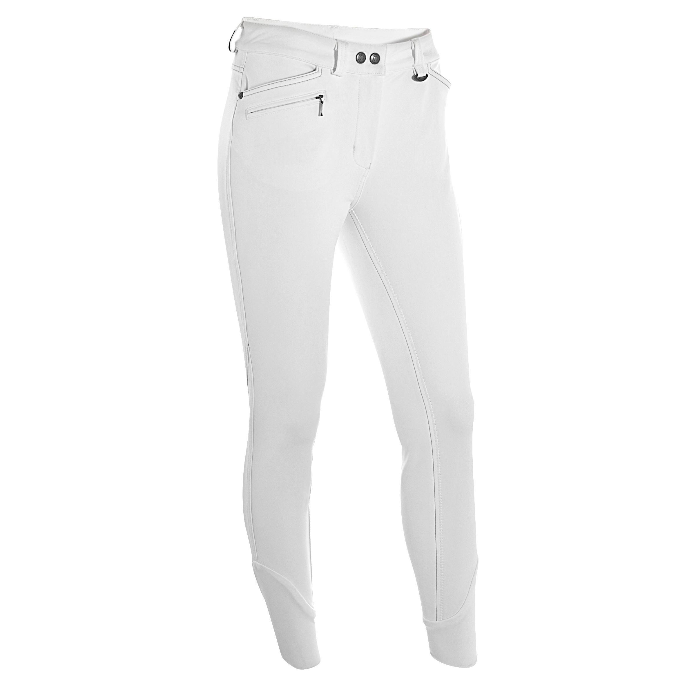 Performer 300 Women's Full-Seat Competition Horse Riding Jodhpurs - White 1/16