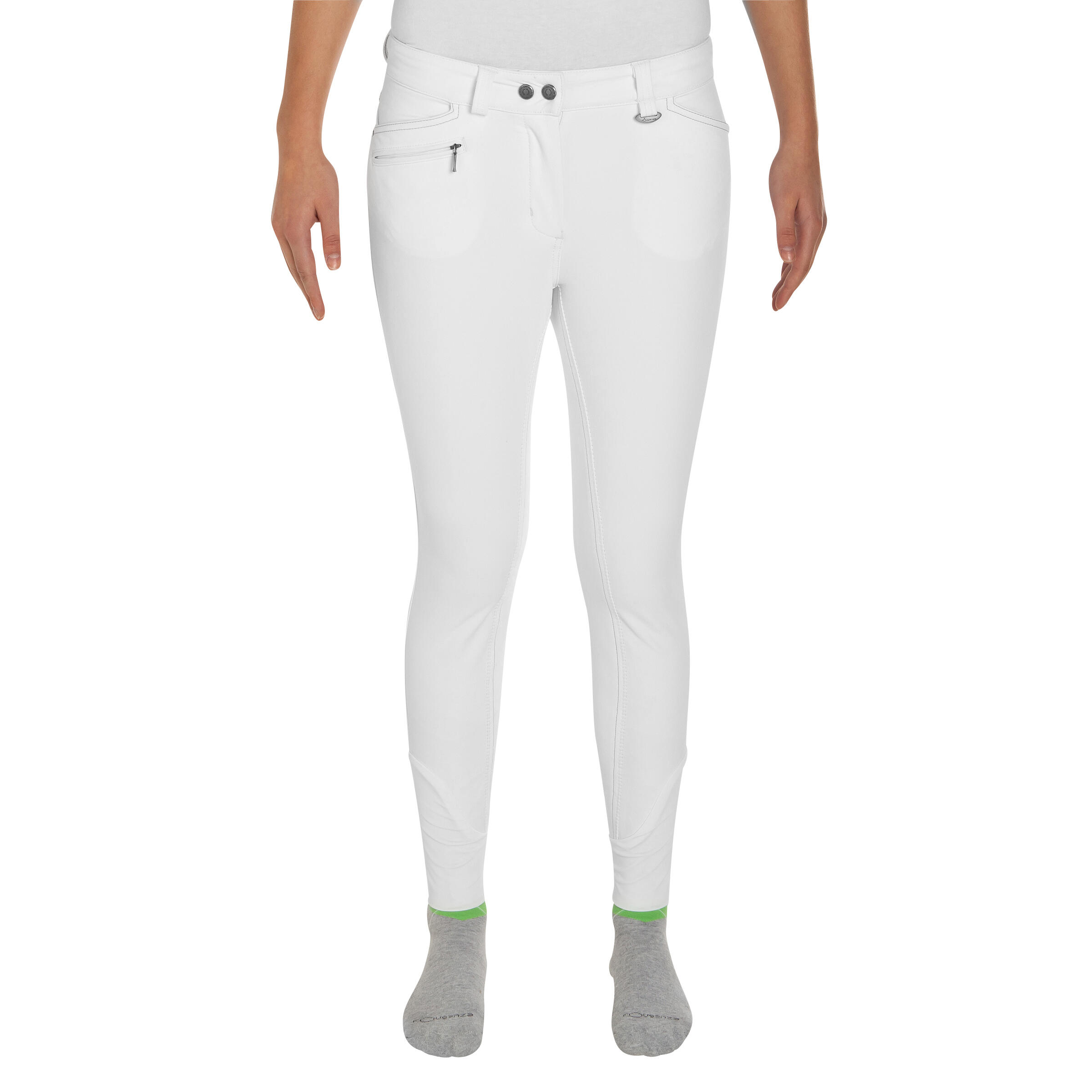 Performer 300 Women's Full-Seat Competition Horse Riding Jodhpurs - White 2/16