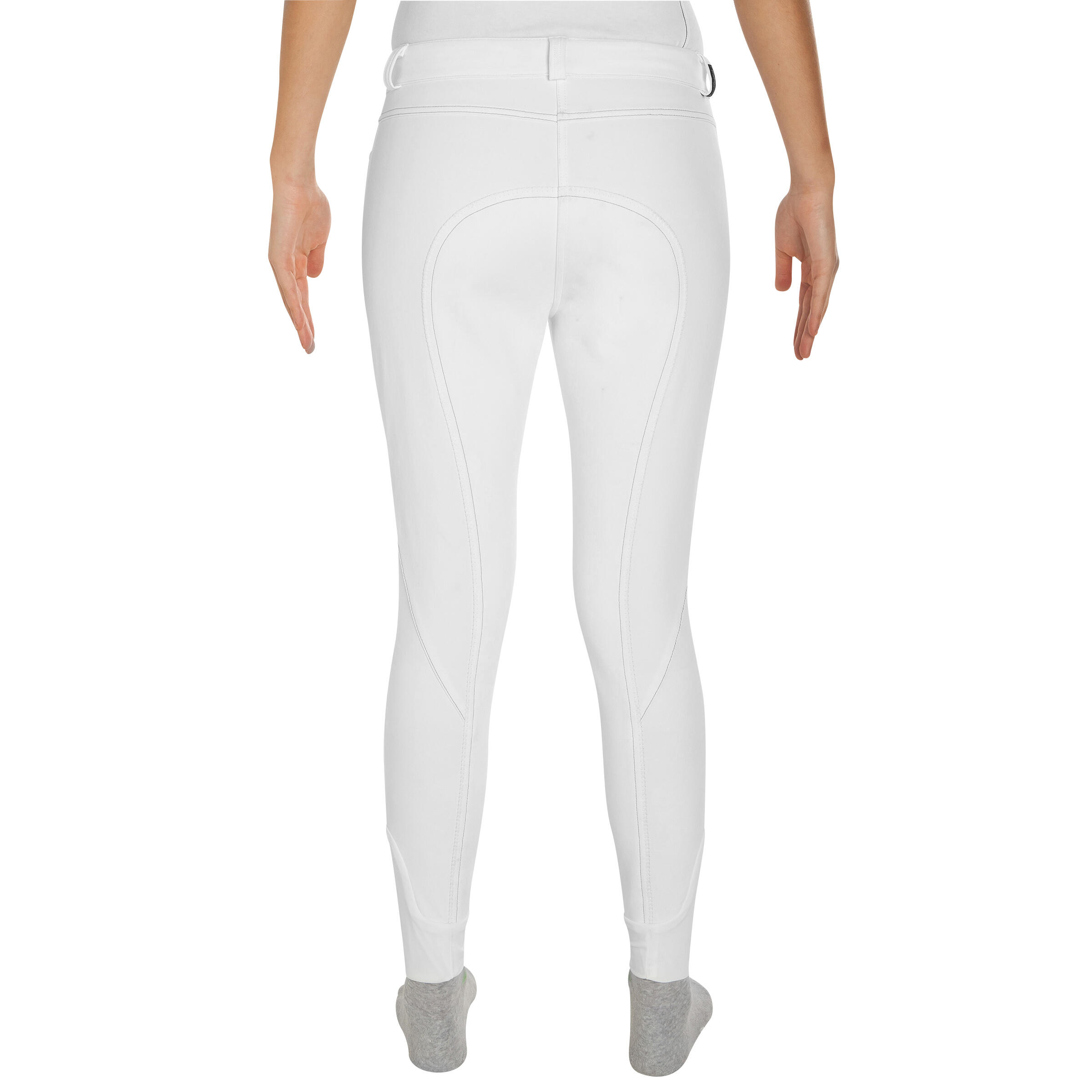 Performer 300 Women's Full-Seat Competition Horse Riding Jodhpurs - White 5/16