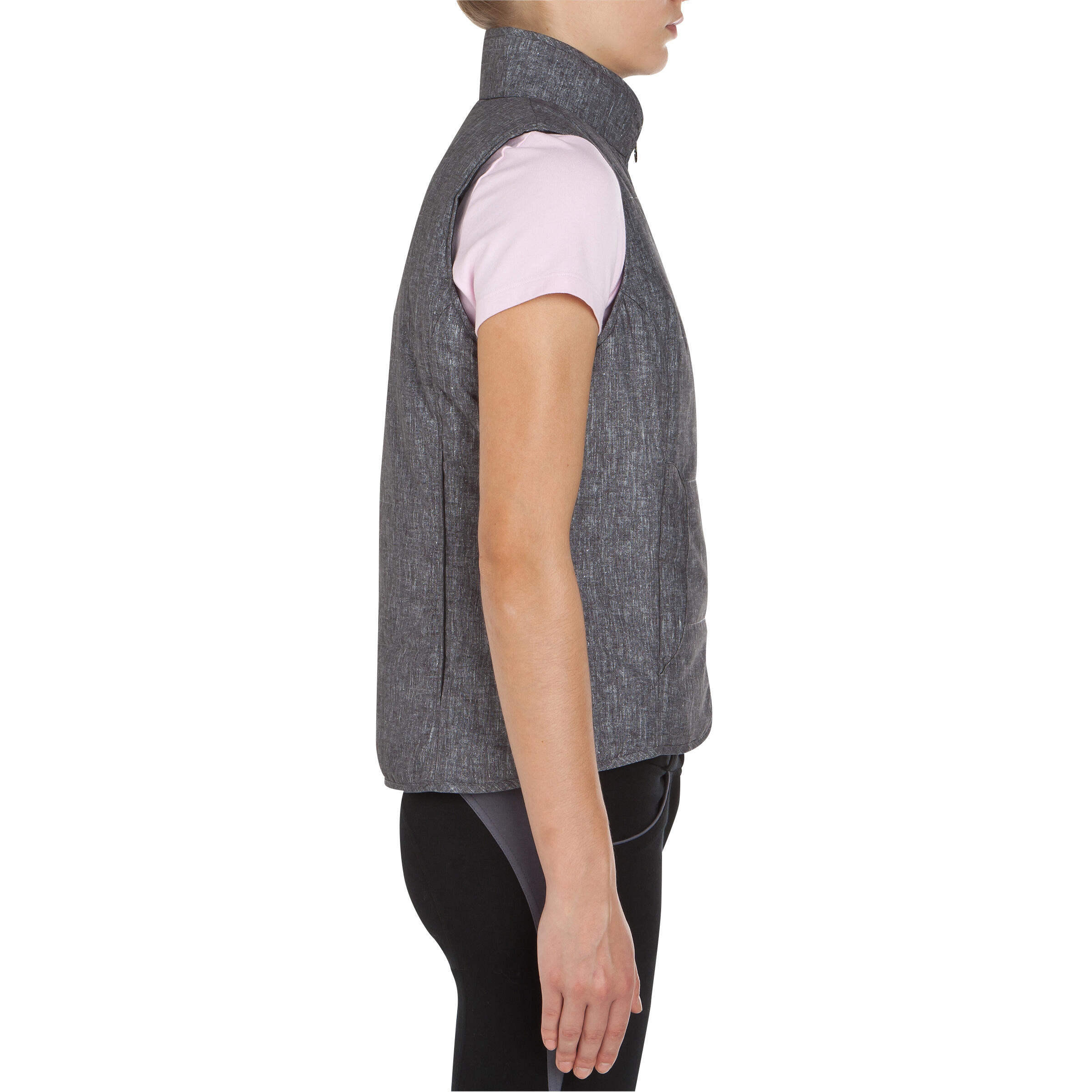Accessy Women's Sleeveless Horse Riding Gilet - Mottled Grey 2/13