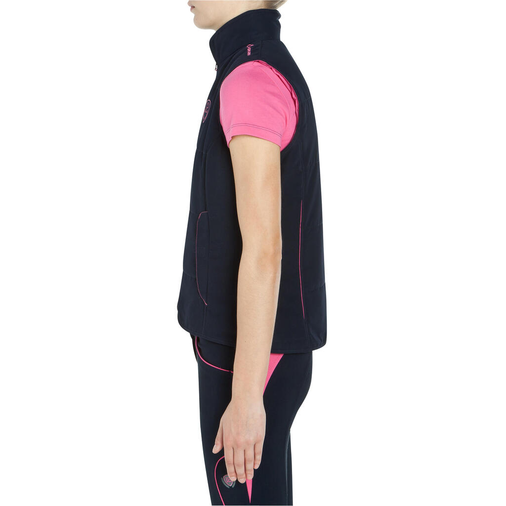 Reitweste Accessy Damen schwarz/apfelgrün