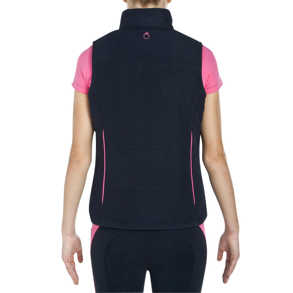 Reitweste Accessy Damen schwarz/apfelgrün