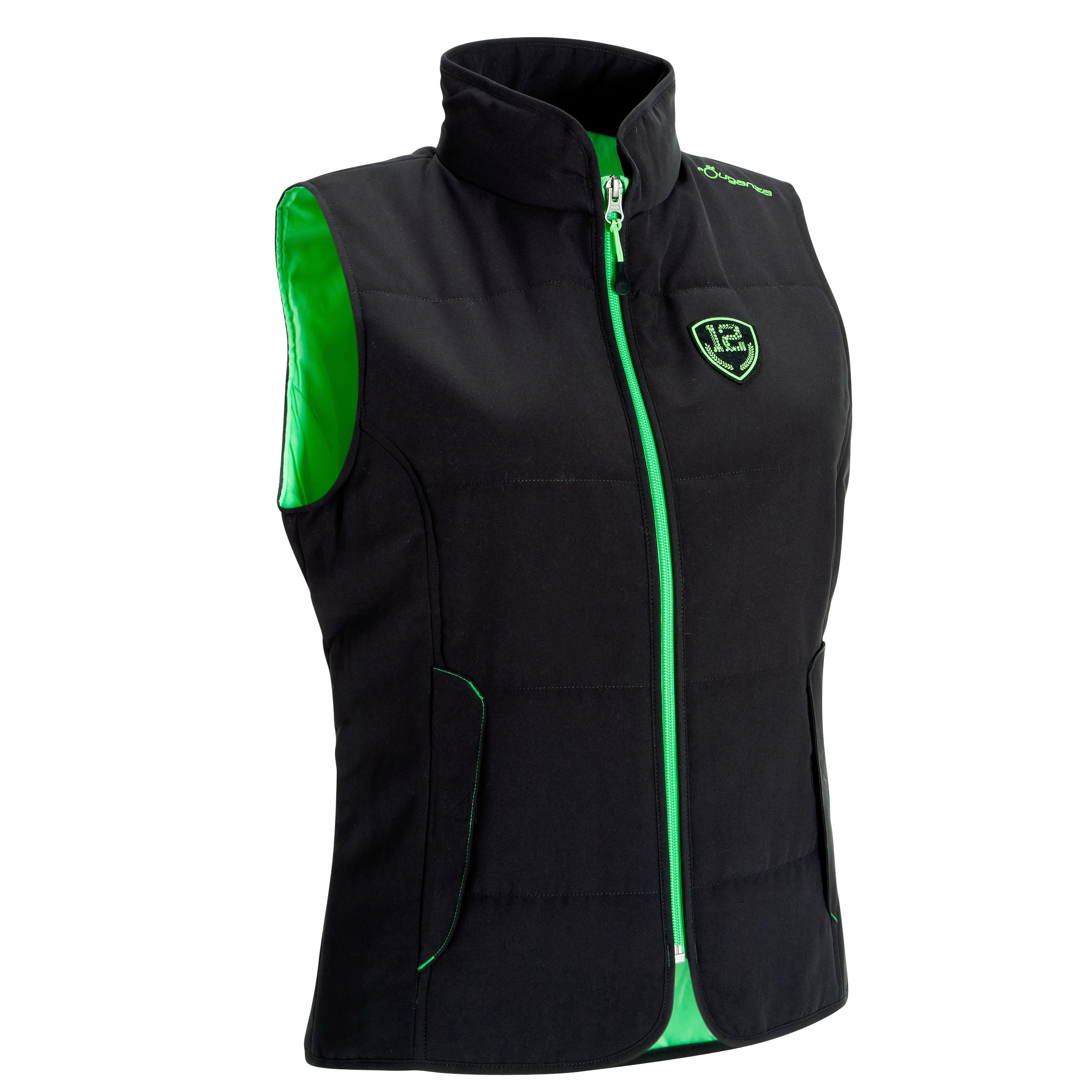 Accessy Women's Horse Riding Gilet - Black/Apple Green 1/12