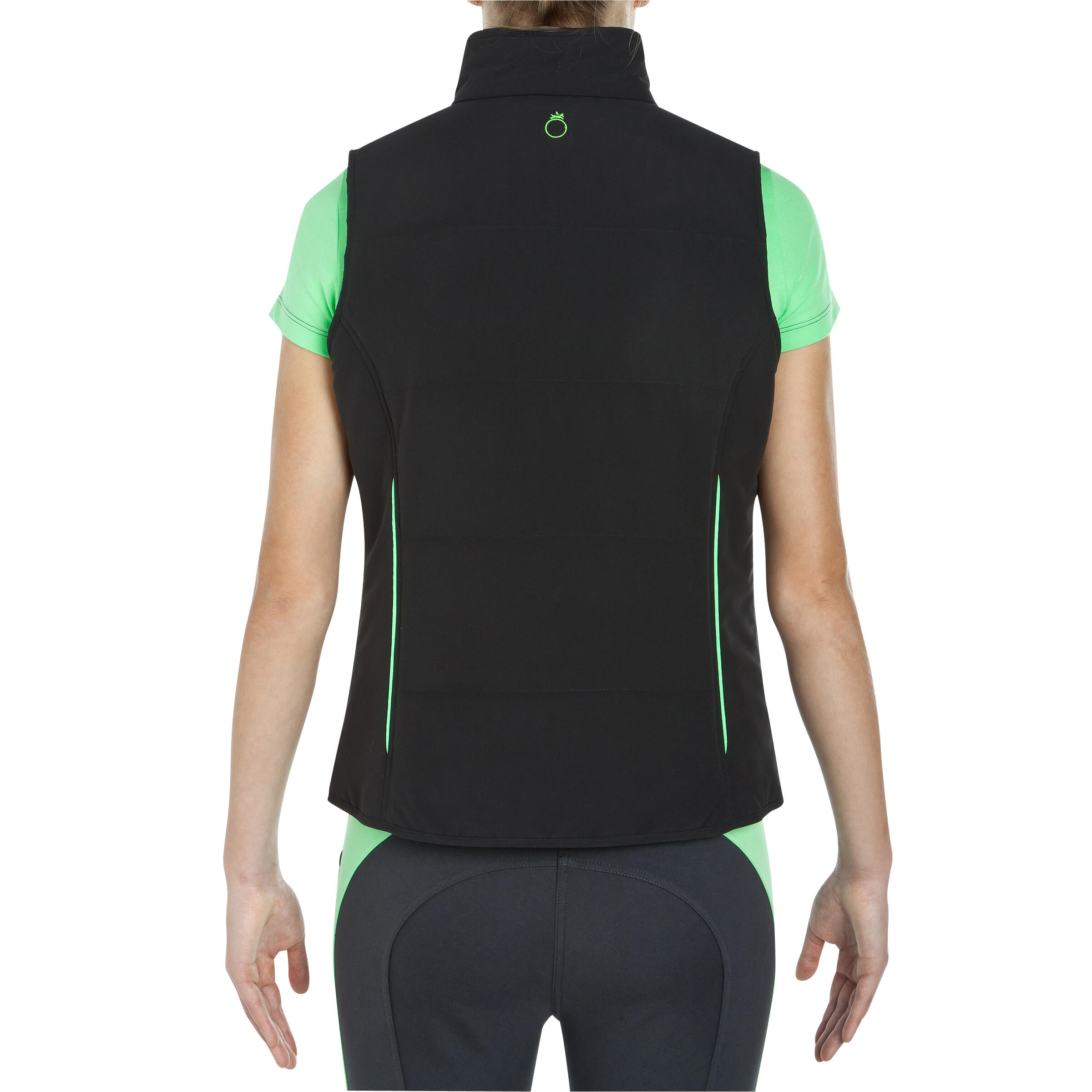Accessy Women's Horse Riding Gilet - Black/Apple Green 4/12