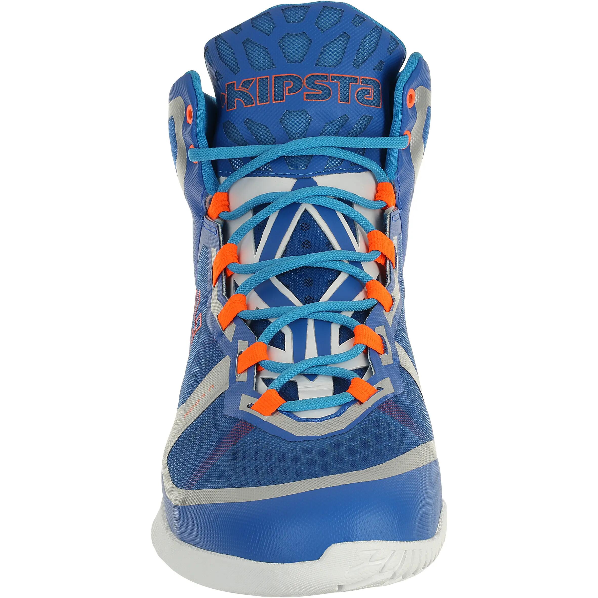 Kipsta Kipfast Adult Basketball Trainers Blue Orange 2/7