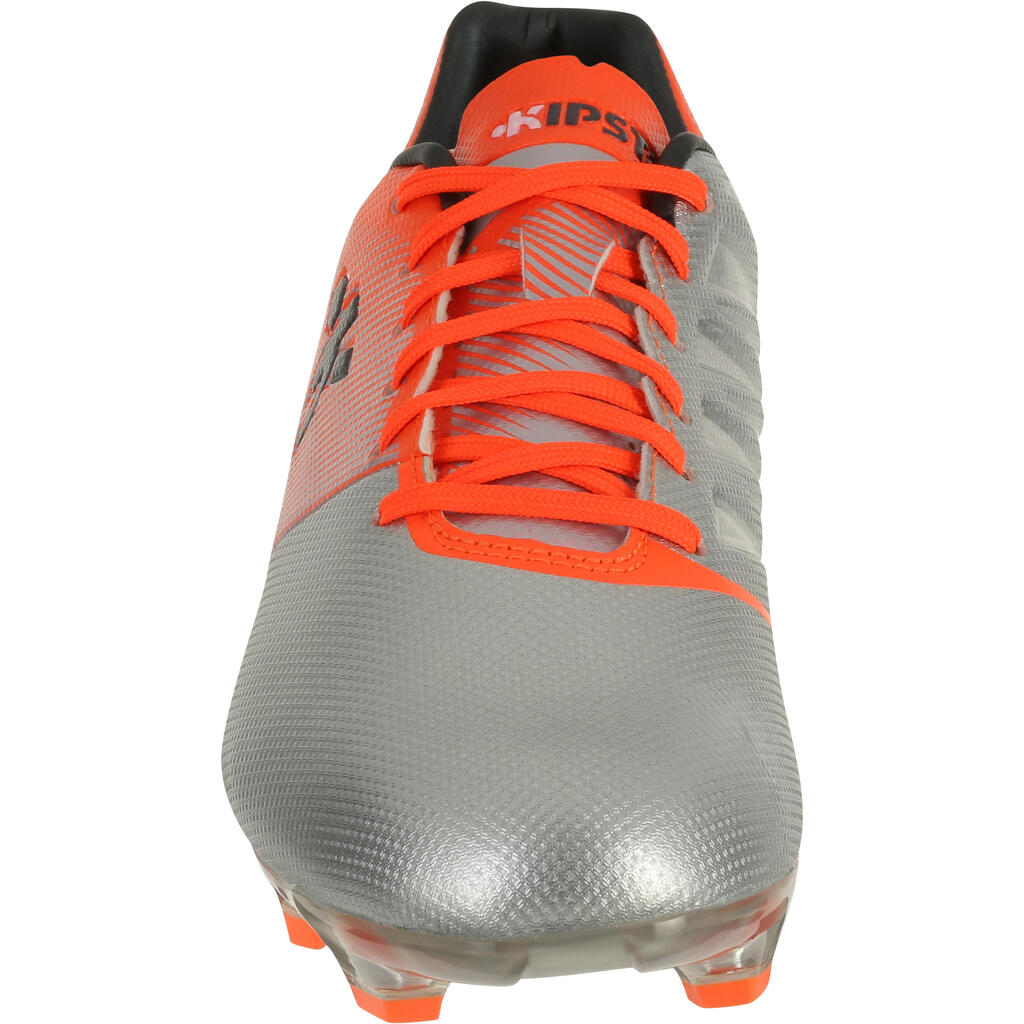 Fußballschuhe Nocken CLR 500 FG Kinder silber/orange