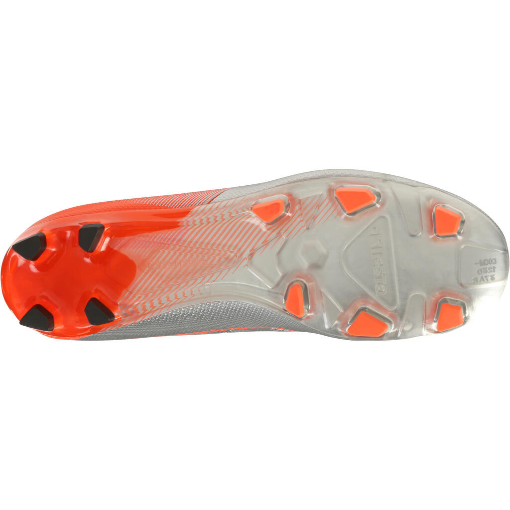 Fußballschuhe Nocken CLR 500 FG Kinder silber/orange