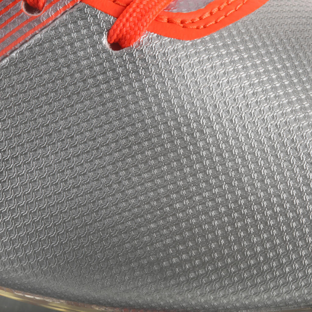 Fußballschuhe Nocken CLR 500 FG Kinder silber/orange