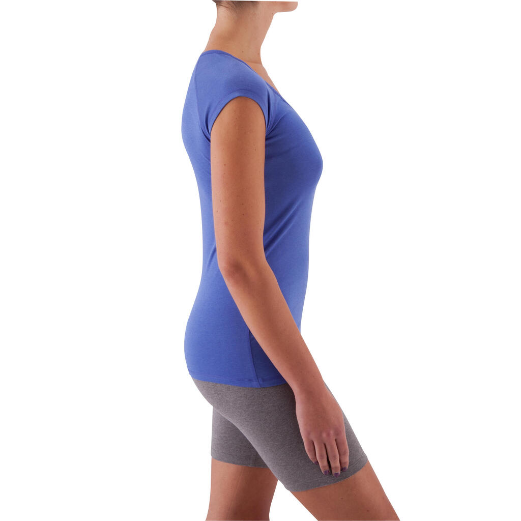 T-Shirt 500 Slim Damen grau