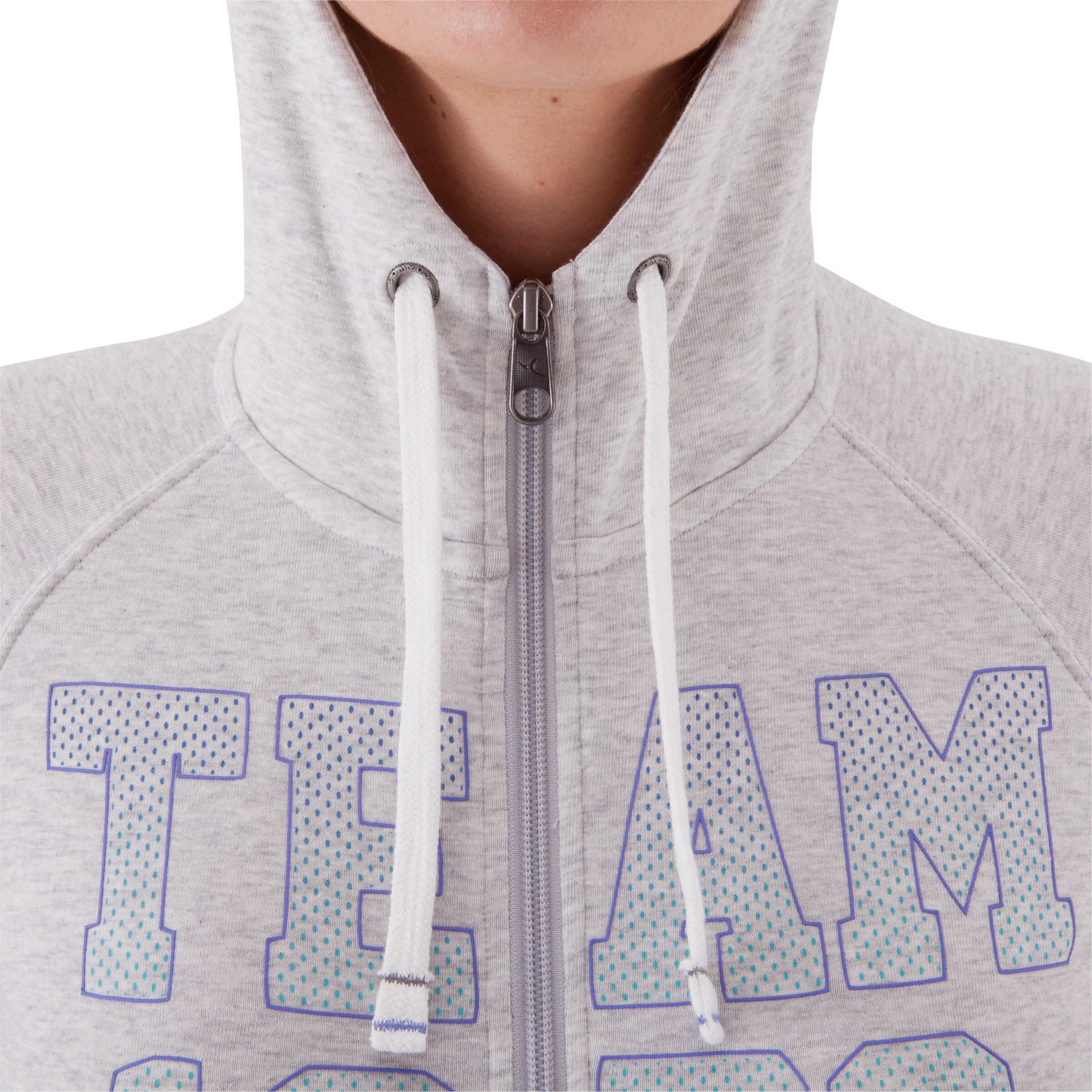 Kapuzen-Jacke mit Reißverschluss Fitness Damen