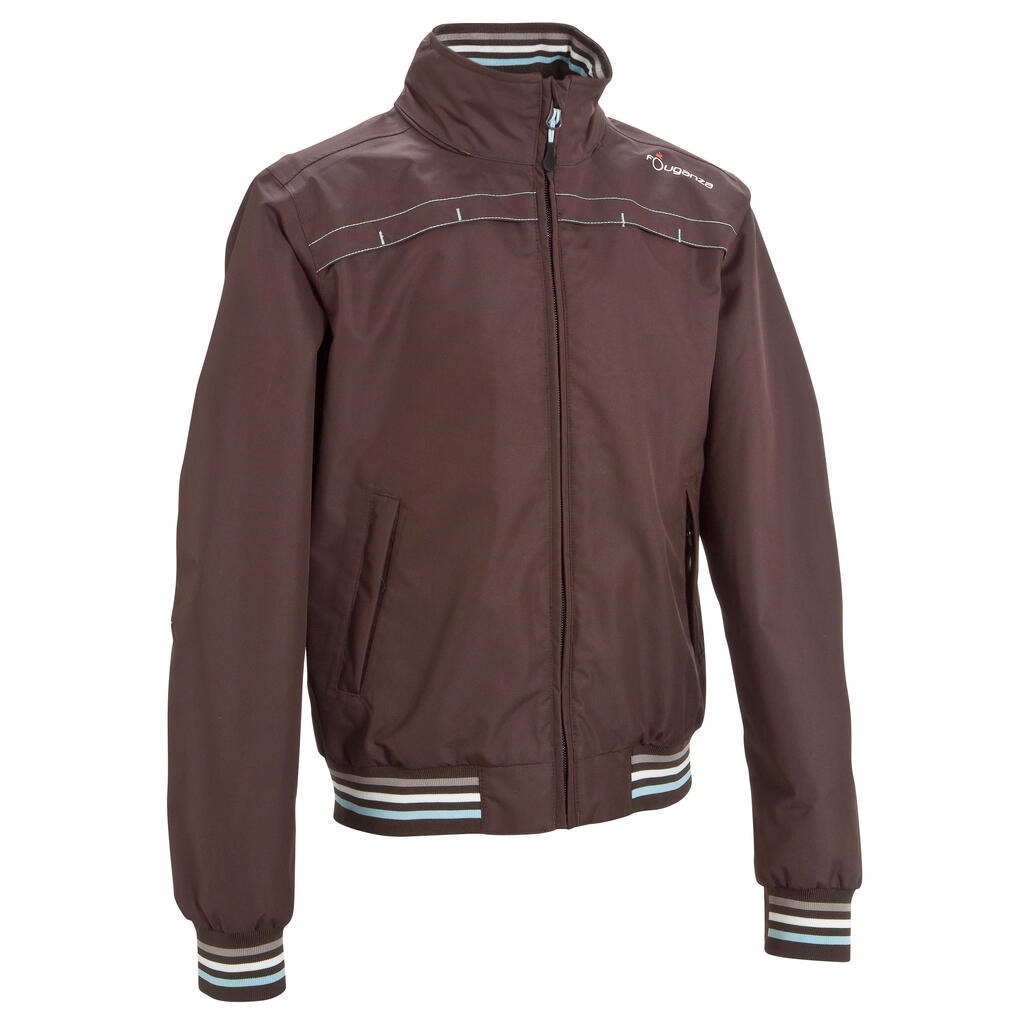 Riding kids' riding anorak - dark brown
