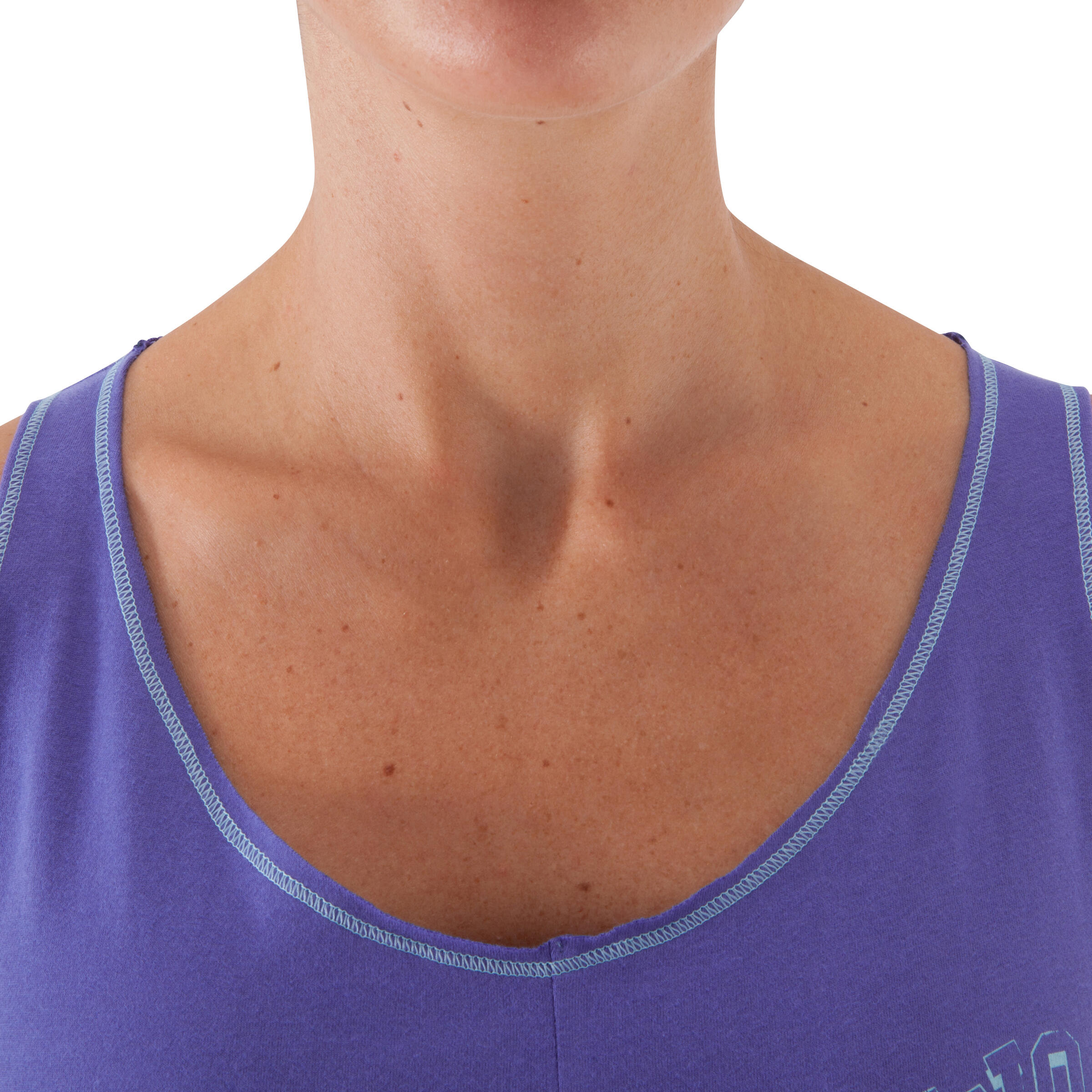 Women's Fitness Tank Top - Two-Toned Blue/Blue Stripe 7/12