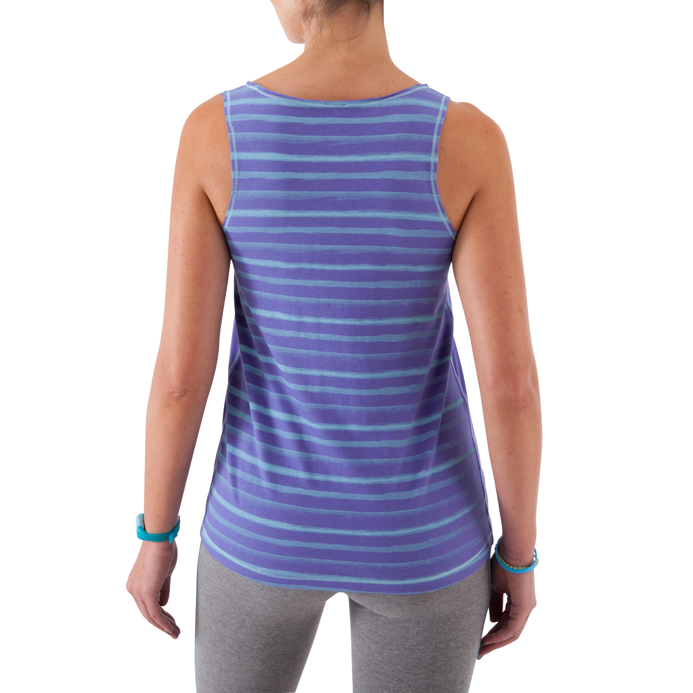 Women's Fitness Tank Top - Two-Toned Blue/Blue Stripe 6/12