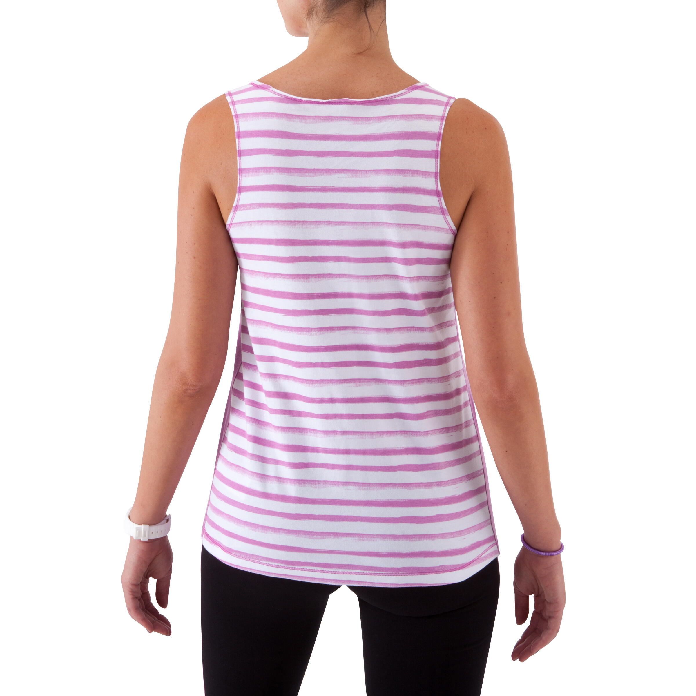 Women's Fitness Tank Top - Two-Toned Mauve/Mauve Stripe 6/12
