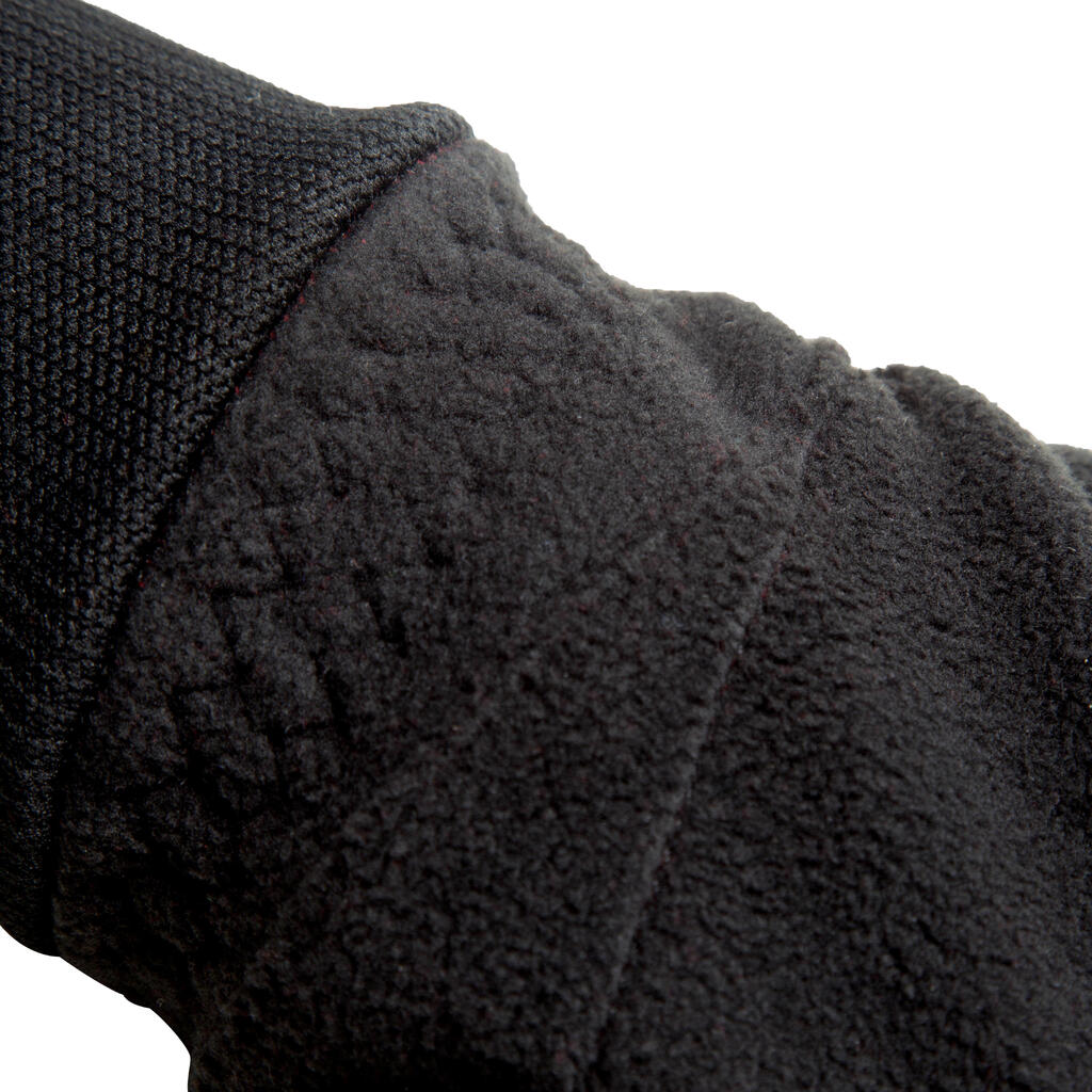 Zimné cyklistické rukavice 100 fleecové čierne