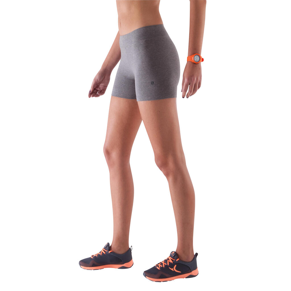 Sporthose kurz Shorts Slim Fit+ Damen grau-meliert