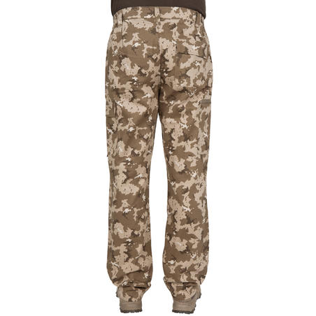 PANTALON CARGO RESISTANT STEPPE 300 CAMOUFLAGE ISLAND BEIGE