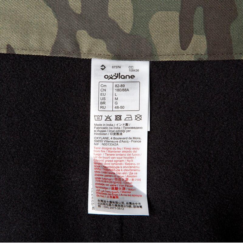 PANTALON CHASSE CHAUD CAMOUFLAGE 100