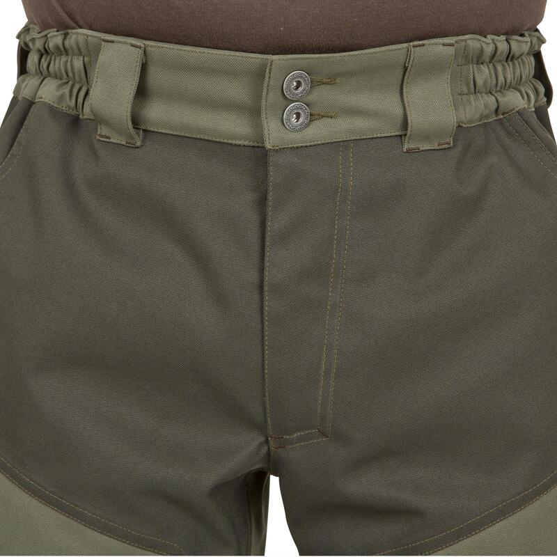 Pantalon Caza Solognac Supertrack 300 Hombre Reforzado Impermeable Verde