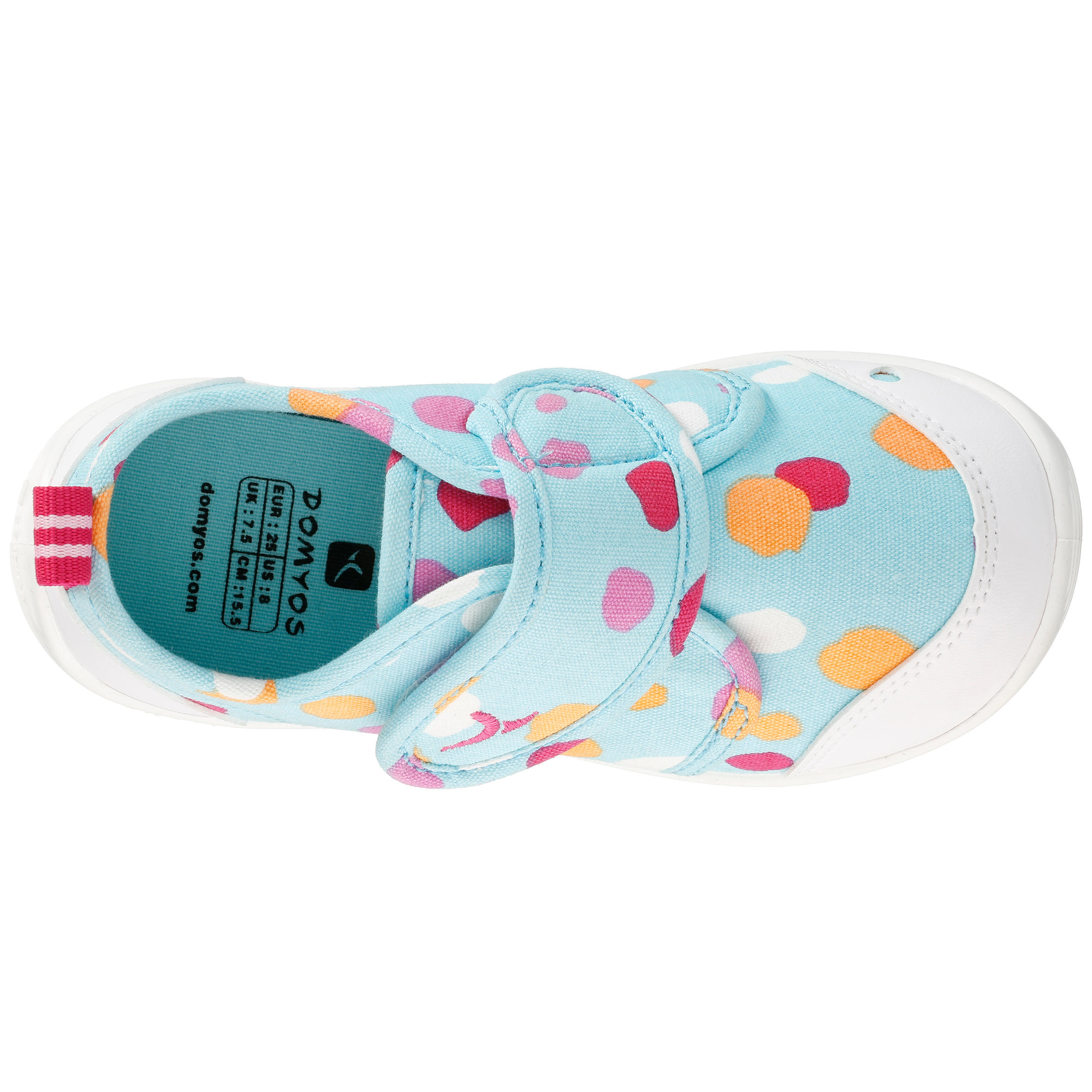 Baby Gym Canvas Shoes - Turquoise Polka Dot 5/23