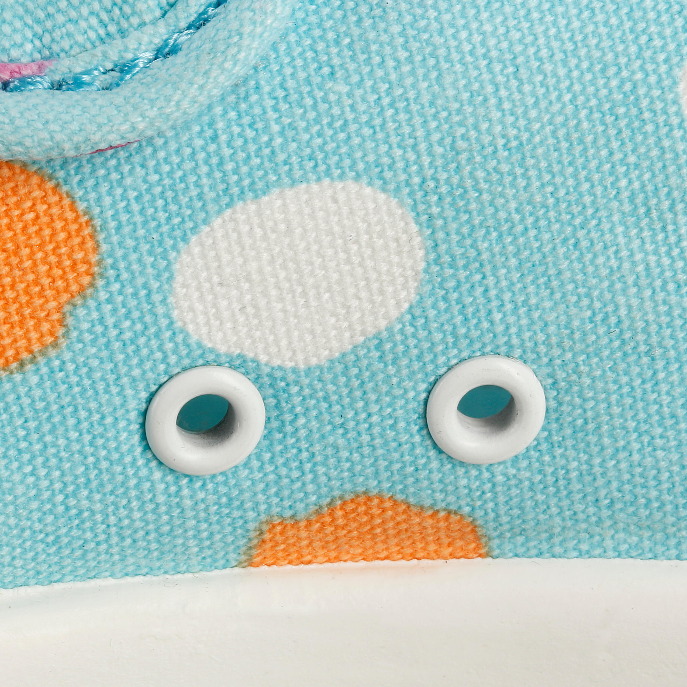 Baby Gym Canvas Shoes - Turquoise Polka Dot 17/23