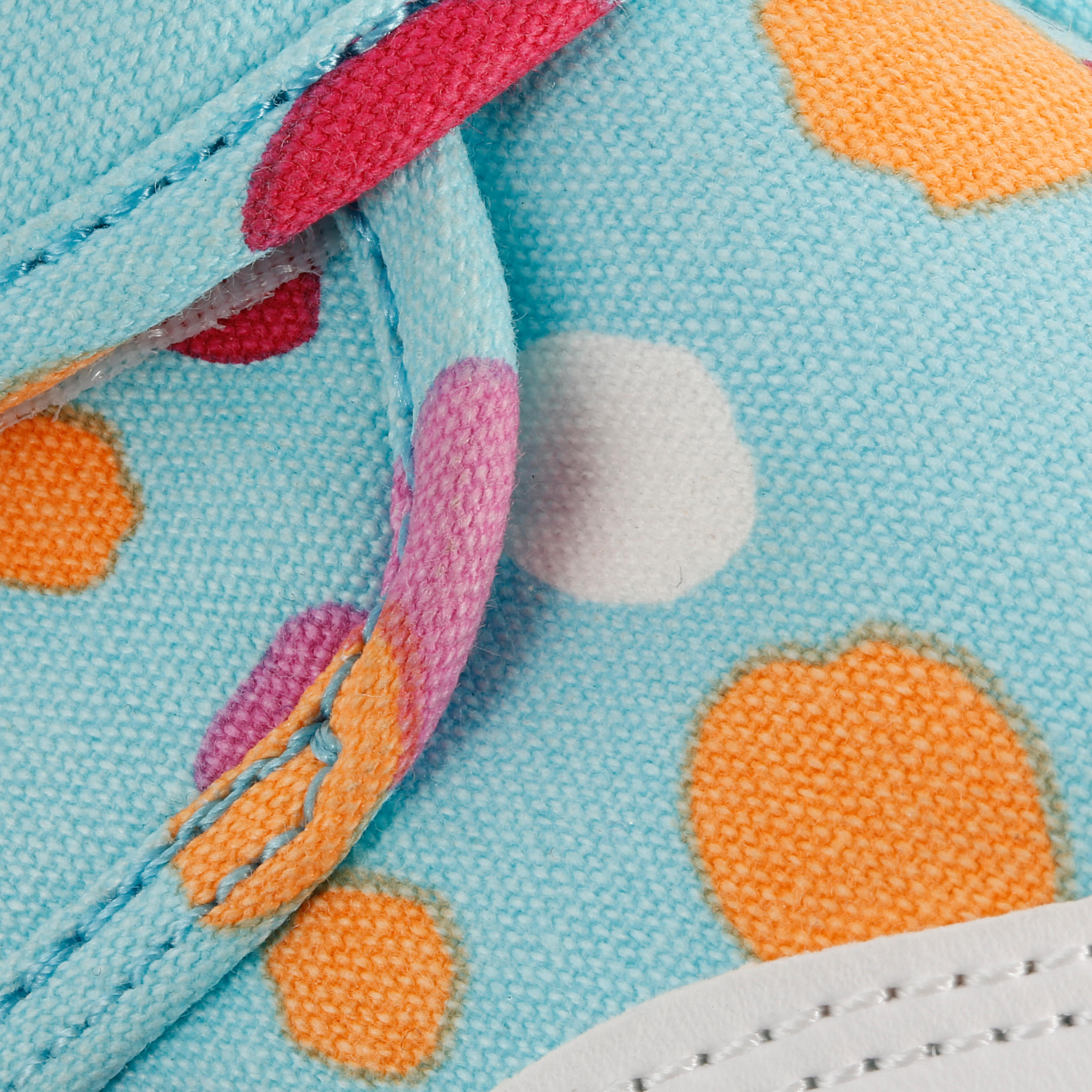 Baby Gym Canvas Shoes - Turquoise Polka Dot 19/23