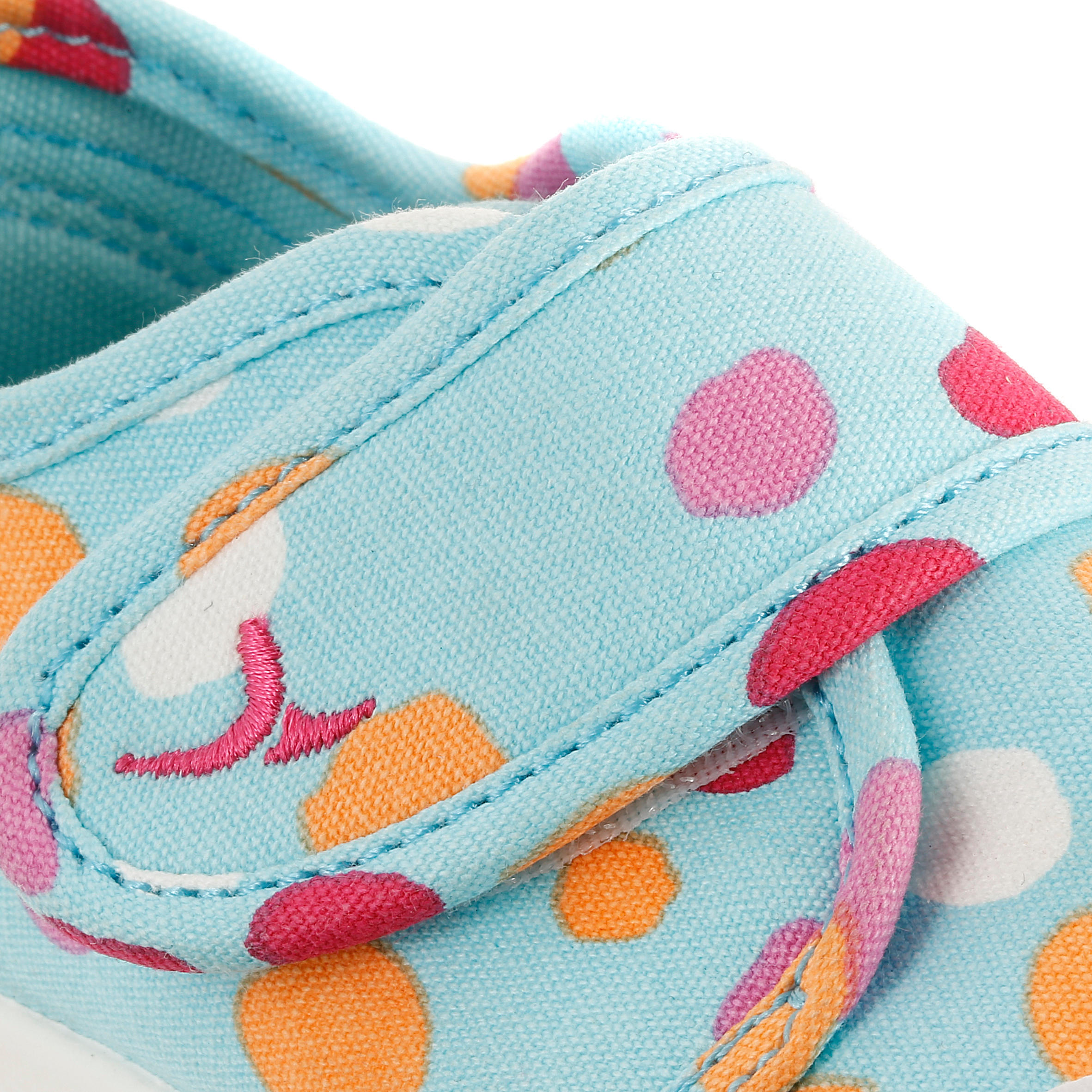 Baby Gym Canvas Shoes - Turquoise Polka Dot 12/23