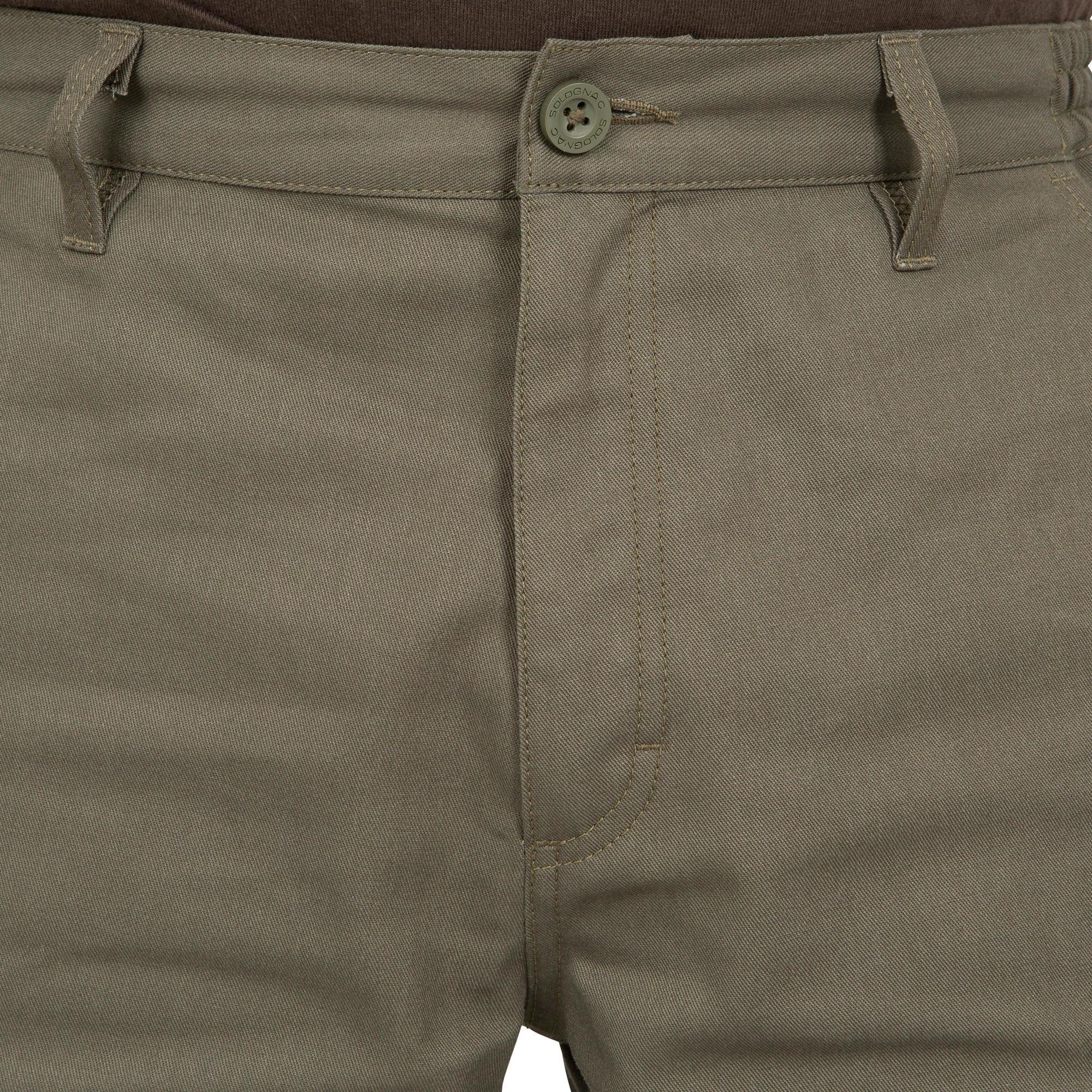 Hunting pants 100 green reinforcement