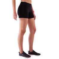 Fit+ 500 Women's Slim-Fit Gym & Pilates Shorts - Black