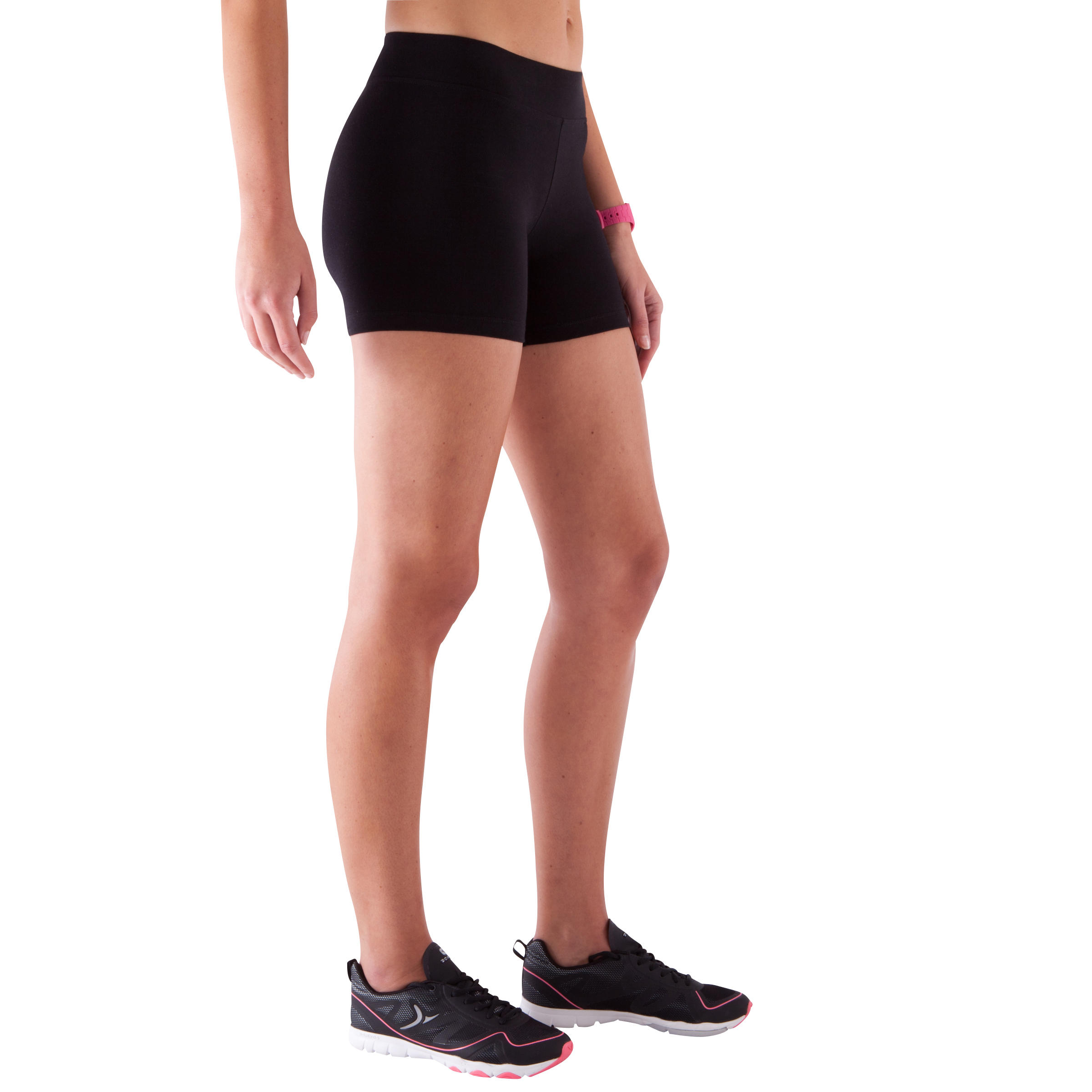 Fit+ 500 Women's Slim-Fit Gym & Pilates Shorts - Black 5/10