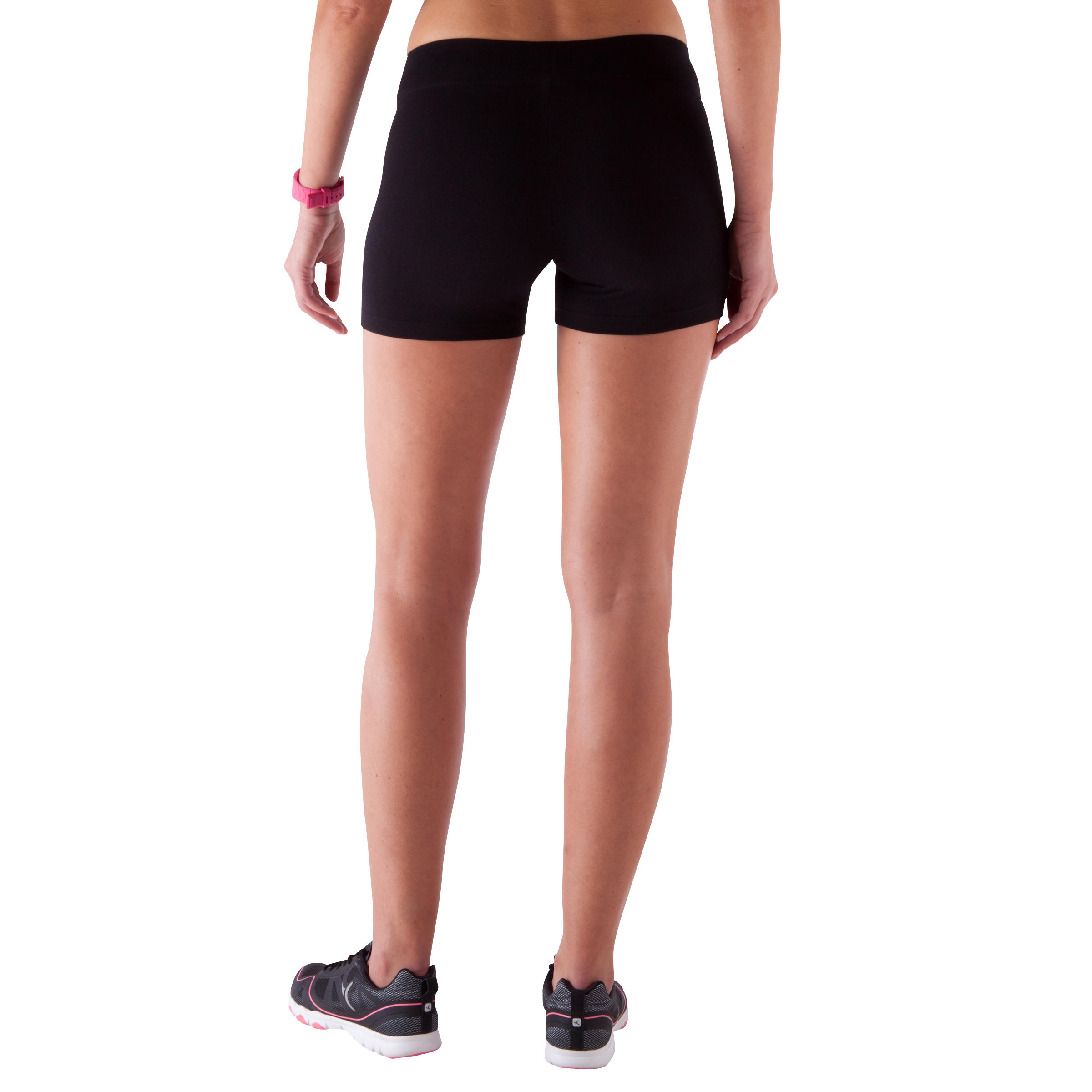 Fit+ 500 Women's Slim-Fit Gym & Pilates Shorts - Black 4/10