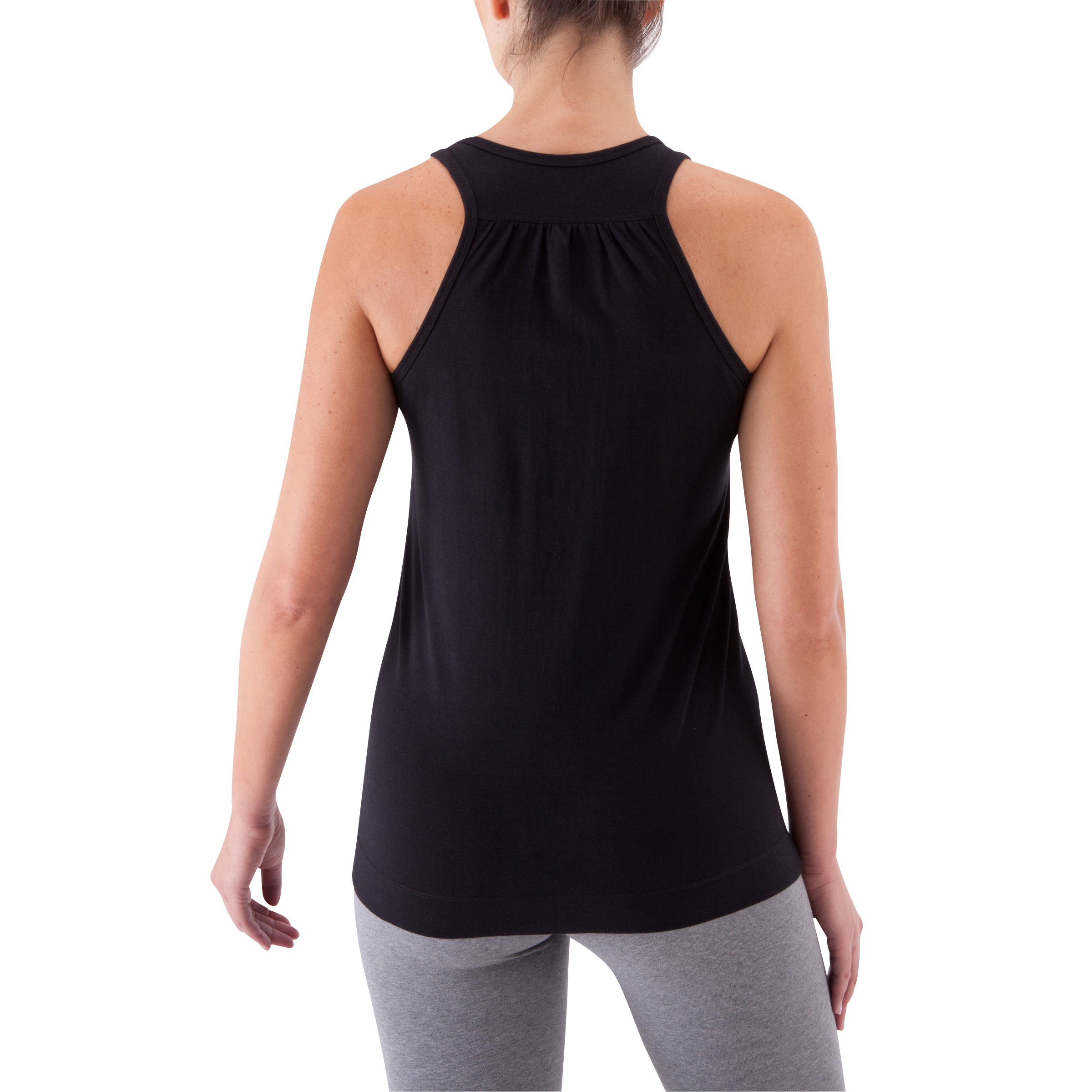 Women's Gentle Gymnastics Yoga and Pilates Organic Cotton Print Tank Top - Black 5/12