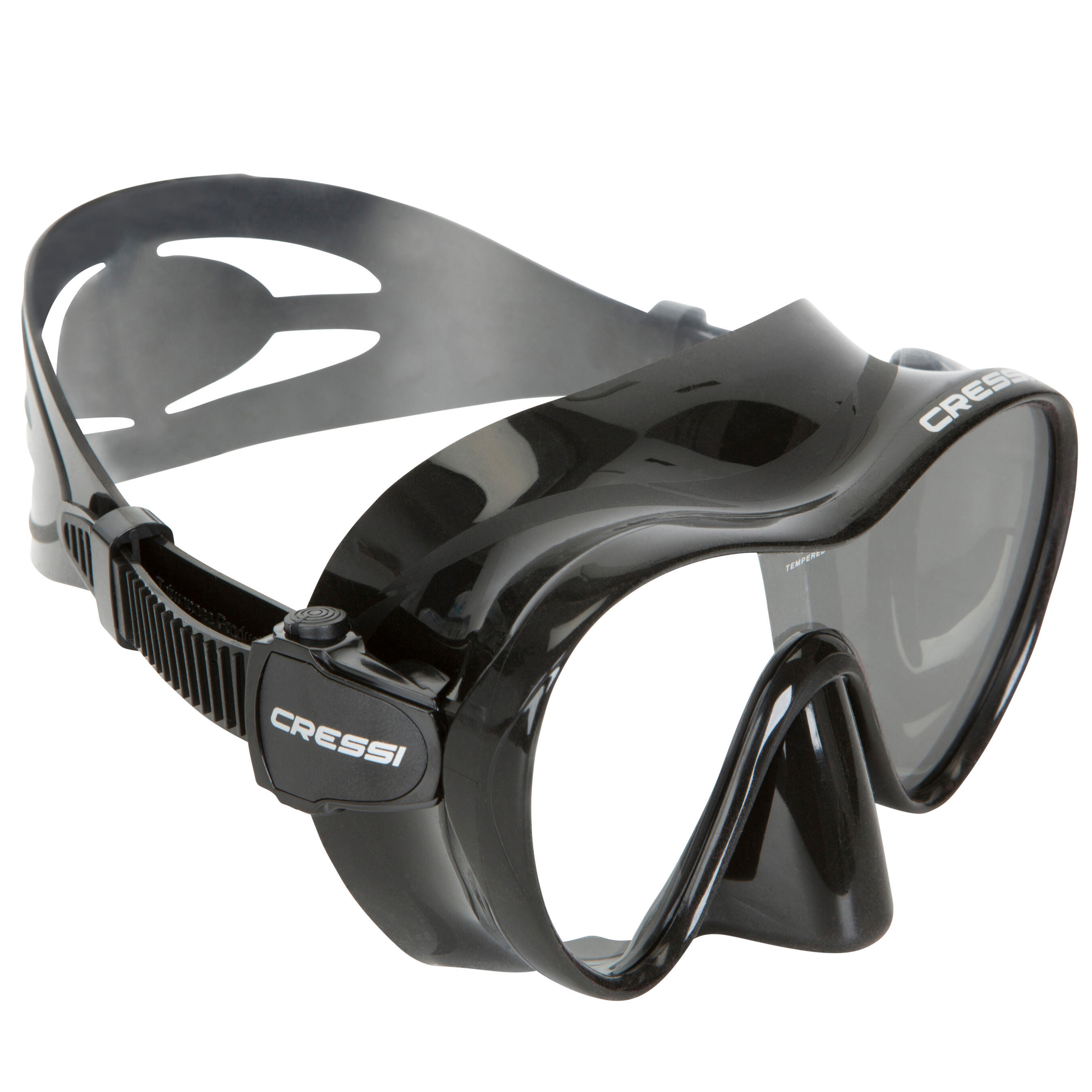 Adult Snorkelling and Sea Diving Frameless Mask Cressi F1 black 1/9