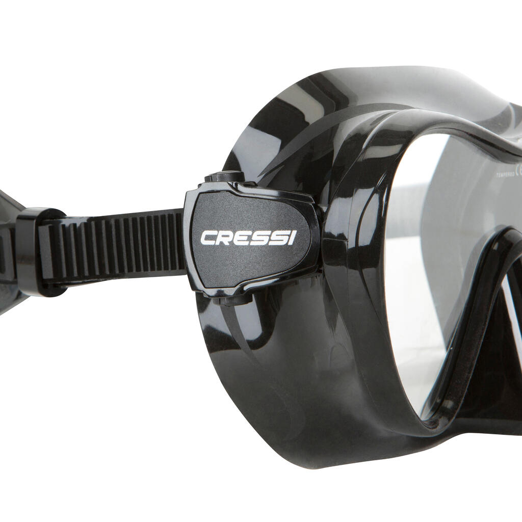 Adult Snorkelling and Sea Diving Frameless Mask Cressi F1 black