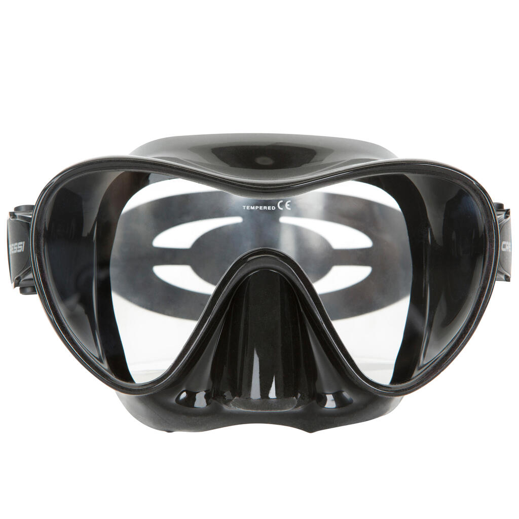 Adult Snorkelling and Sea Diving Frameless Mask Cressi F1 black