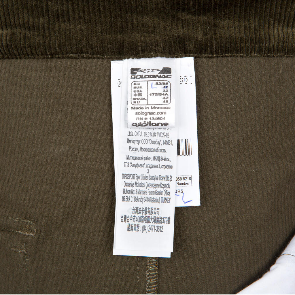 JAGDHOSE VELOURS 300 GRÜN