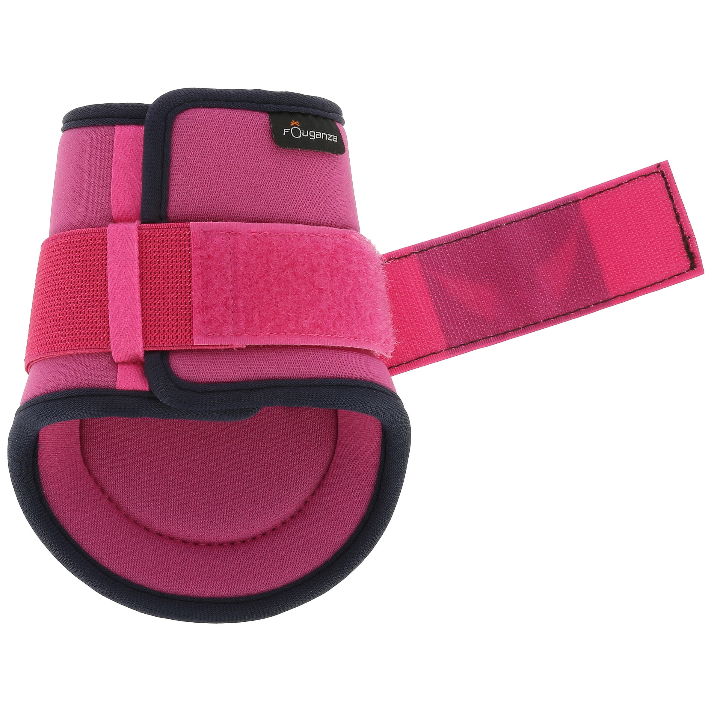 Soft Horse and Pony Set of 2 Tendon Boots + 2 Fetlock Boots - Pink / Navy 3/8