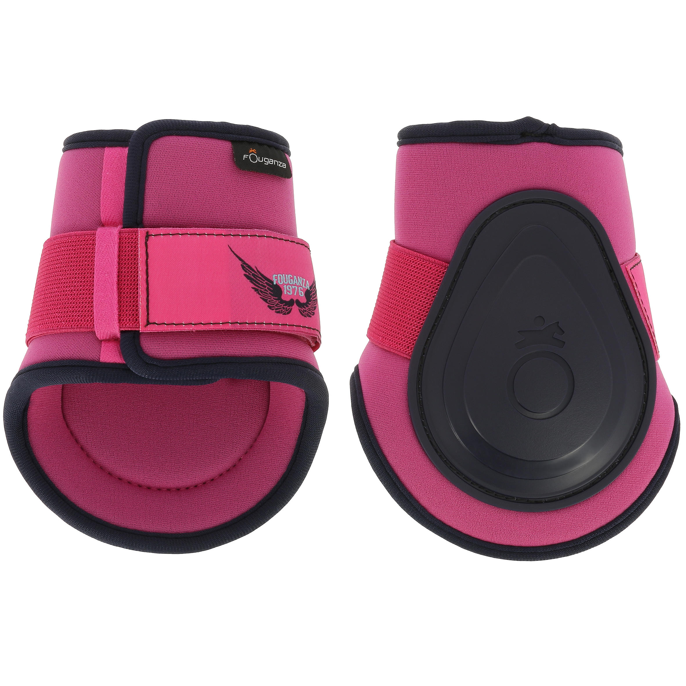 Soft Horse and Pony Set of 2 Tendon Boots + 2 Fetlock Boots - Pink / Navy 2/8