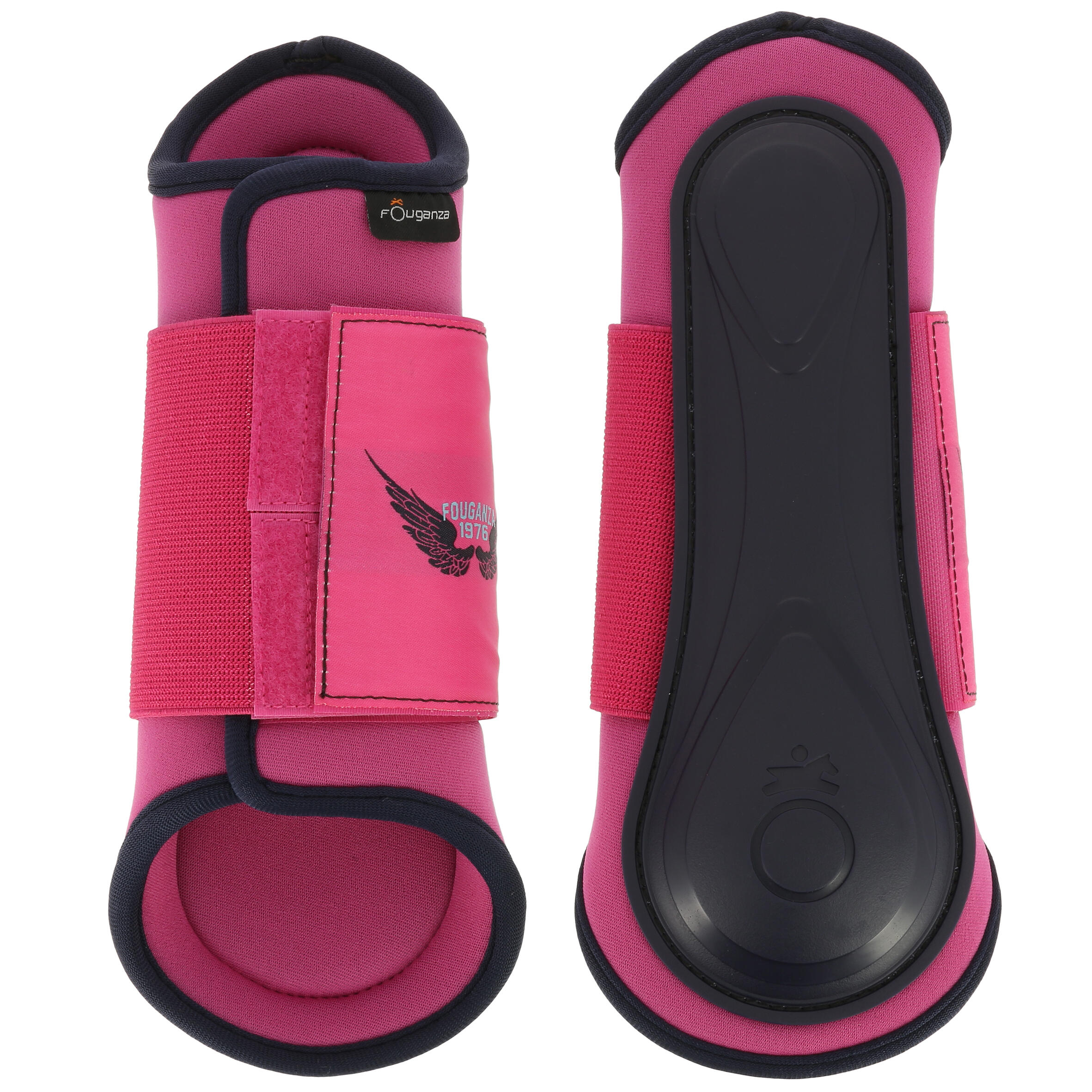 Soft Horse and Pony Set of 2 Tendon Boots + 2 Fetlock Boots - Pink / Navy 2/8