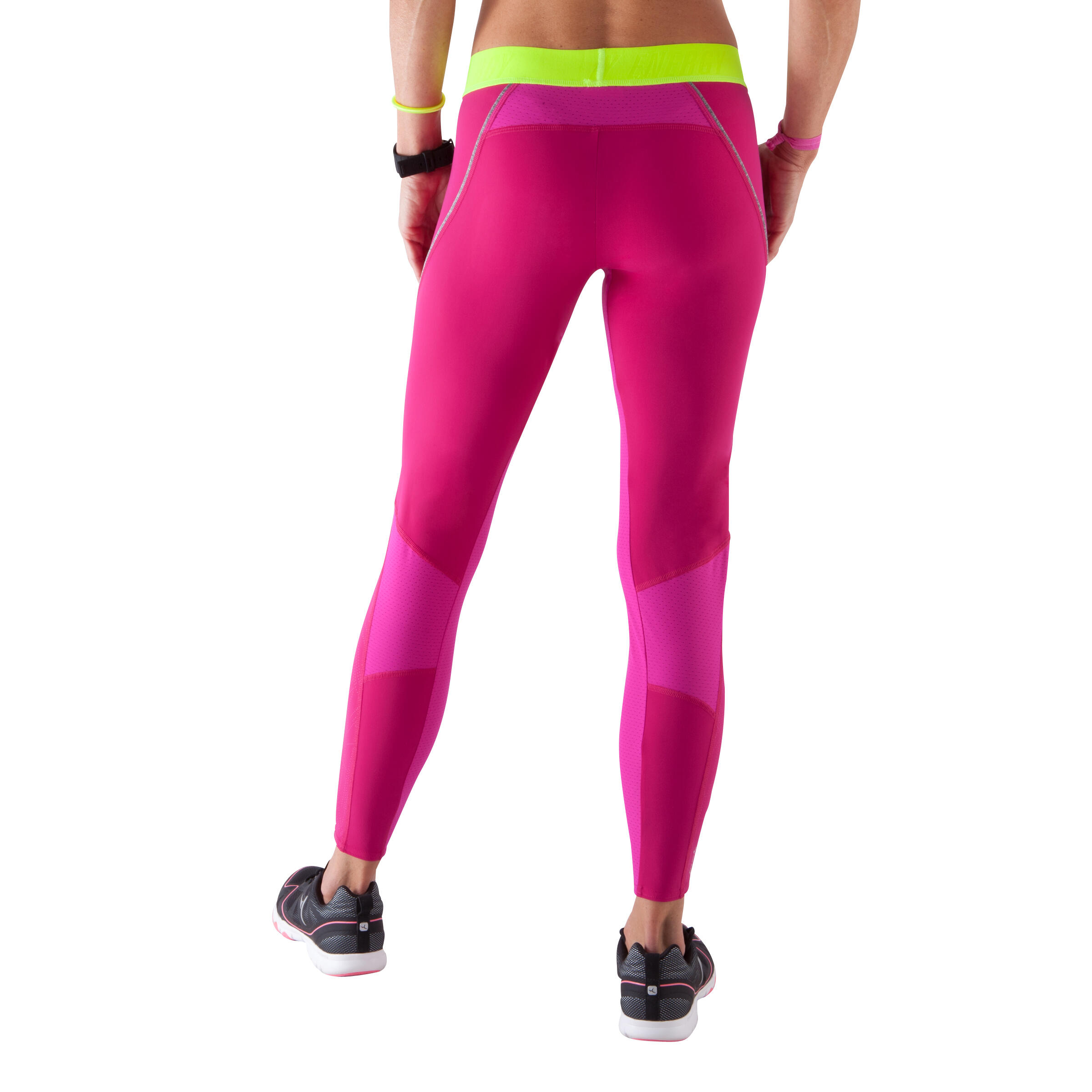 Breathe Booster Women's Fitness 7/8 Leggings - Pink/Neon Yellow 4/12