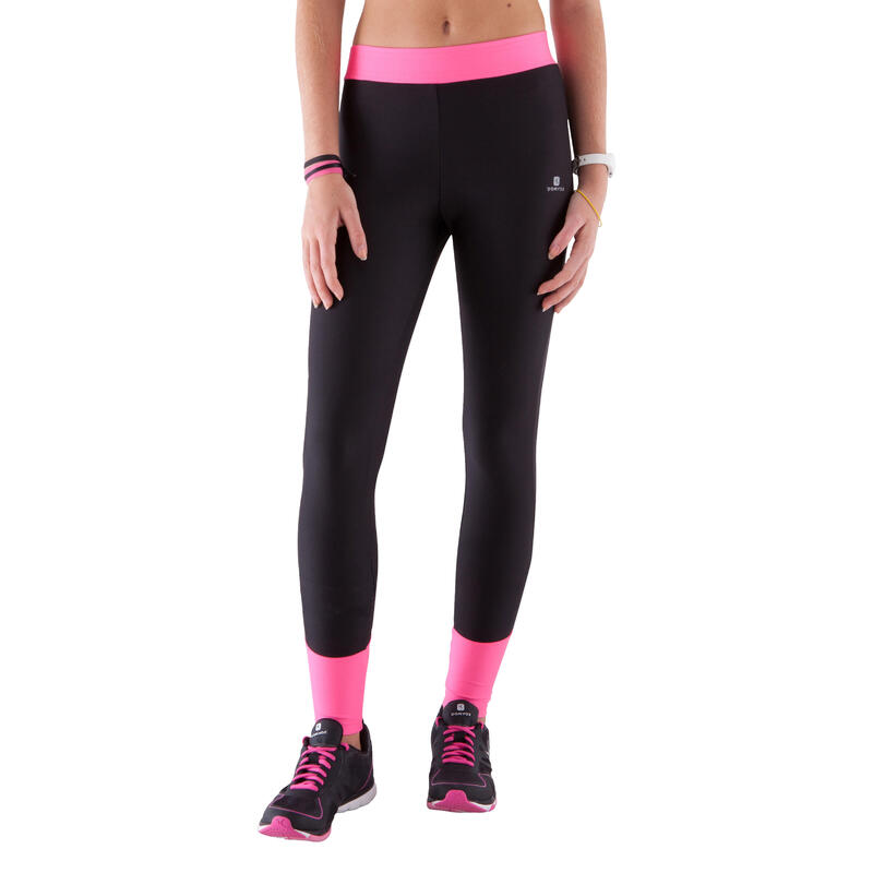 Legging respirant fille gym noir et rose