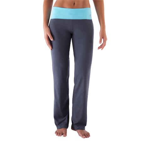 Ženske sivo-plave hlače od organskog pamuka za tjelovježbu, jogu, pilates