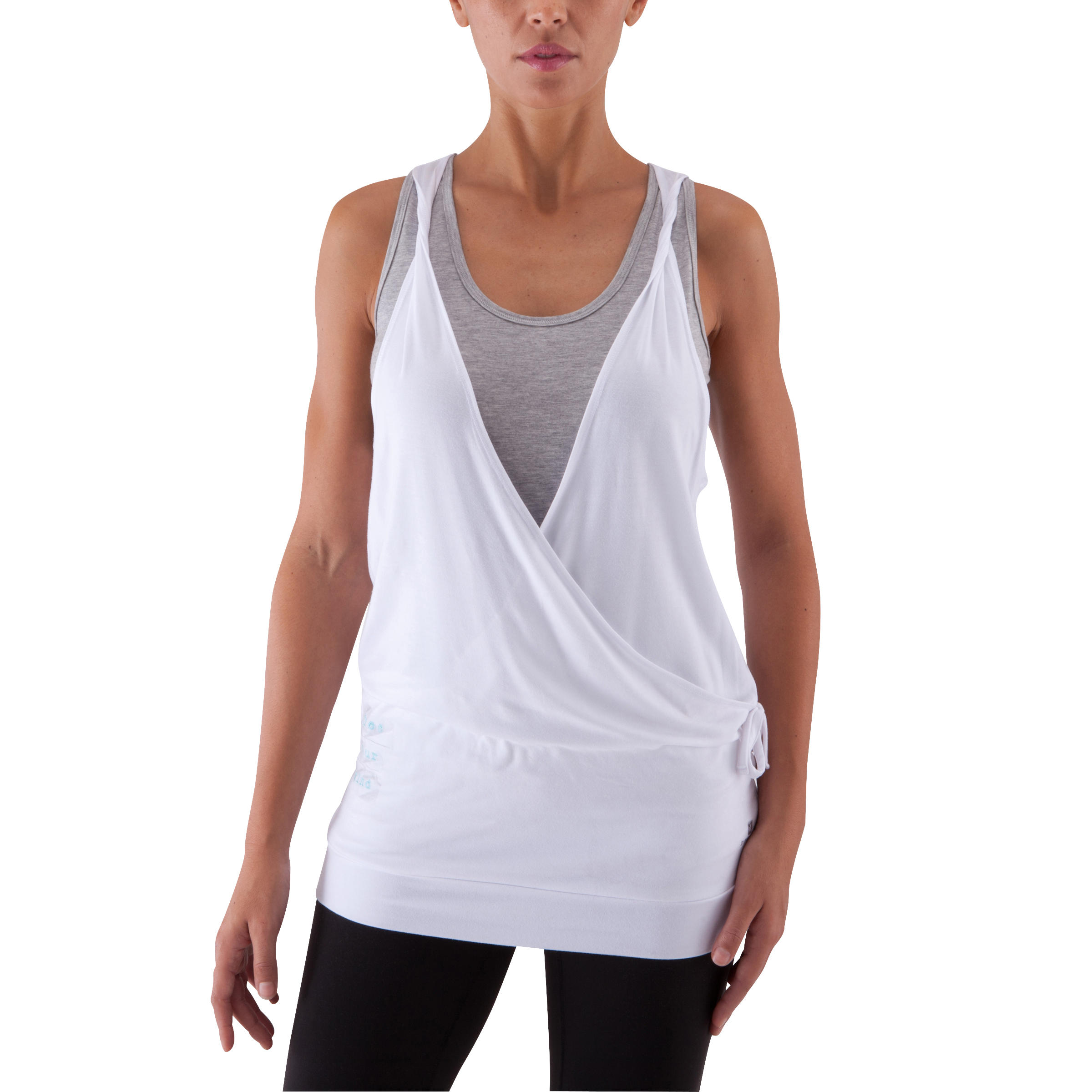 Women's Yoga Tank Top - White/Grey 3/12