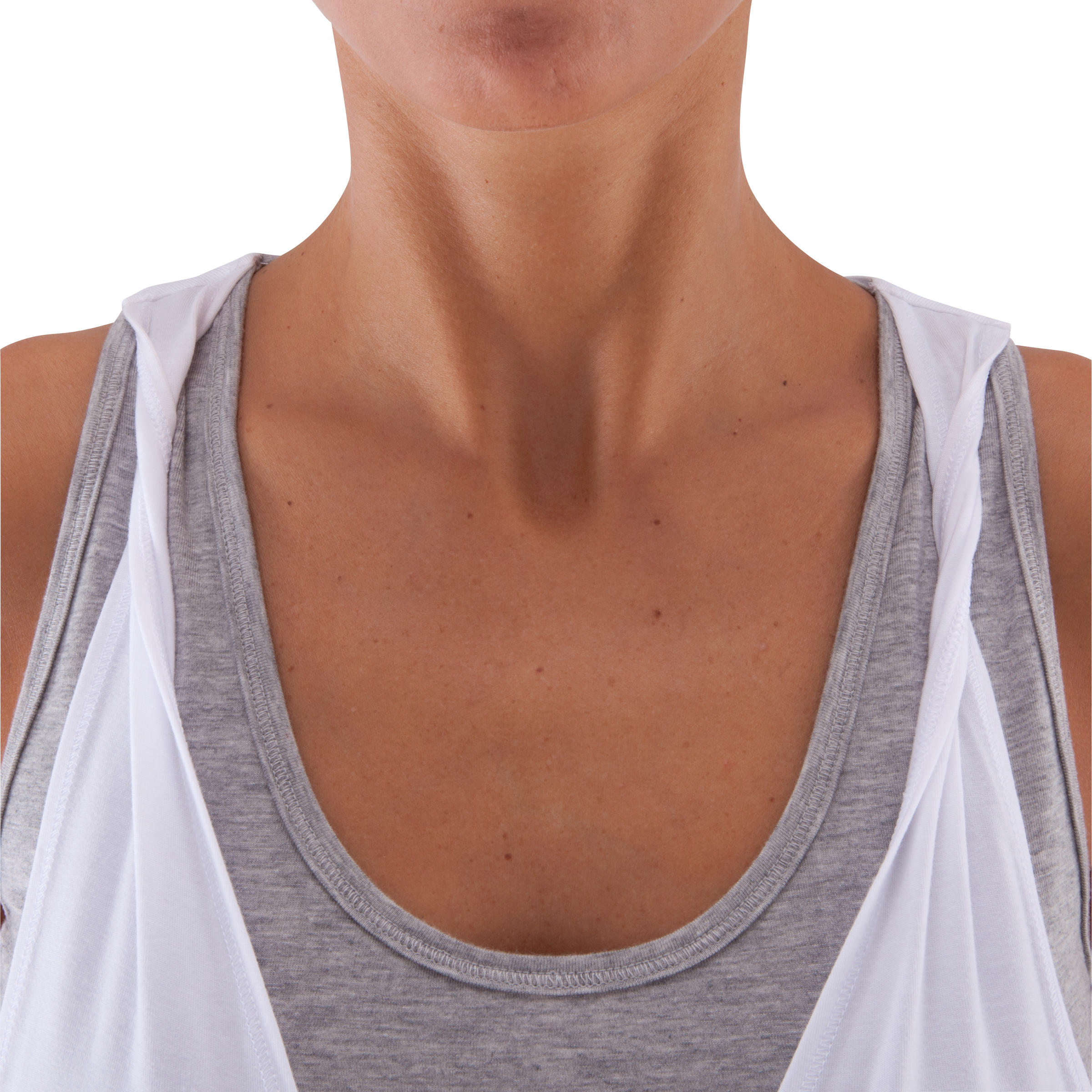 Women's Yoga Tank Top - White/Grey 7/12