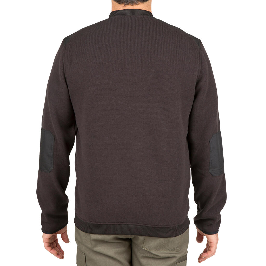 HUNTING PULLOVER 500 - BROWN / EMBROIDED BOAR