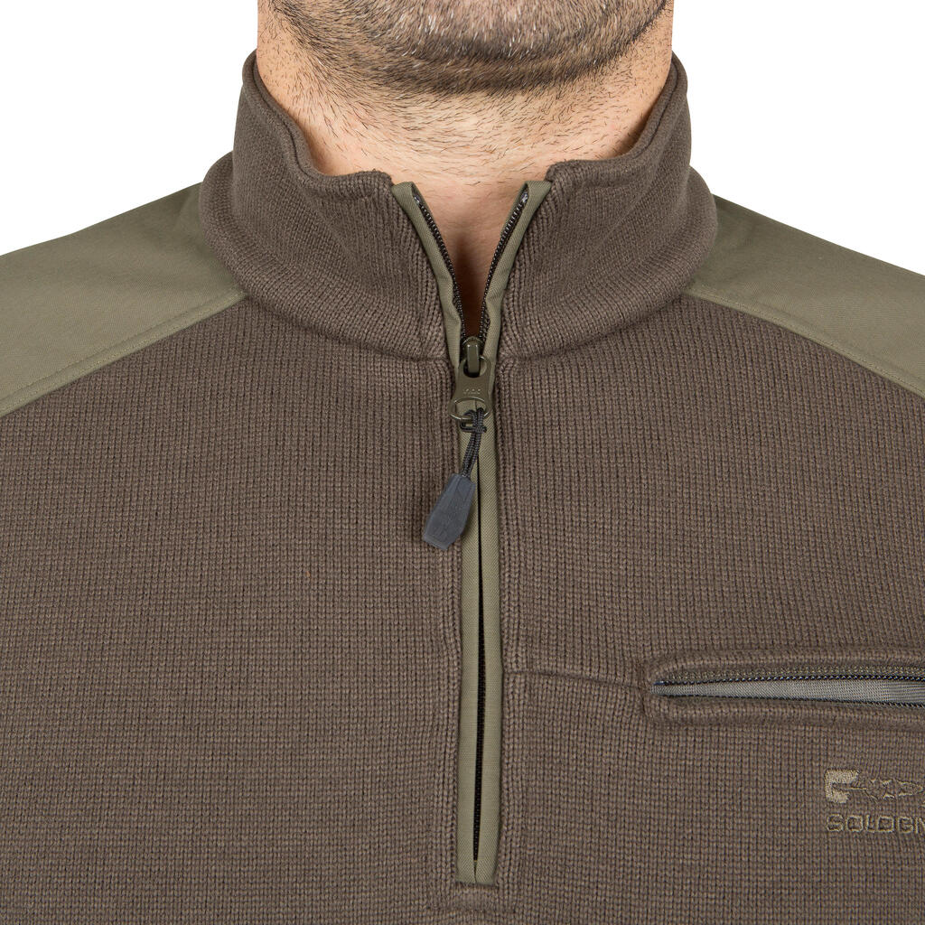 Pull chasse 300 col montant vert