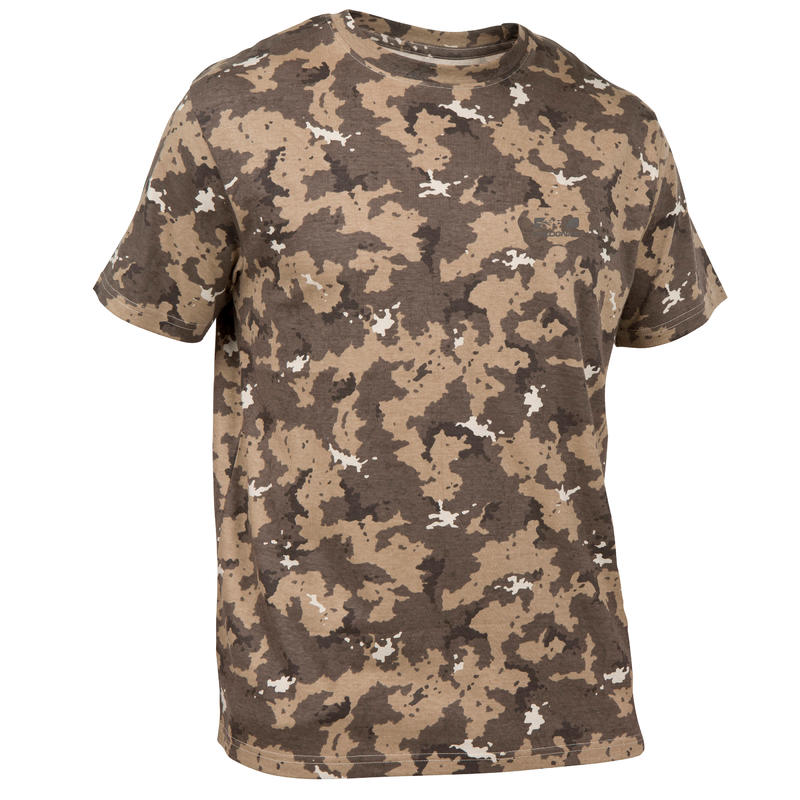 T-shirt manches courtes chasse 100 camouflage marron